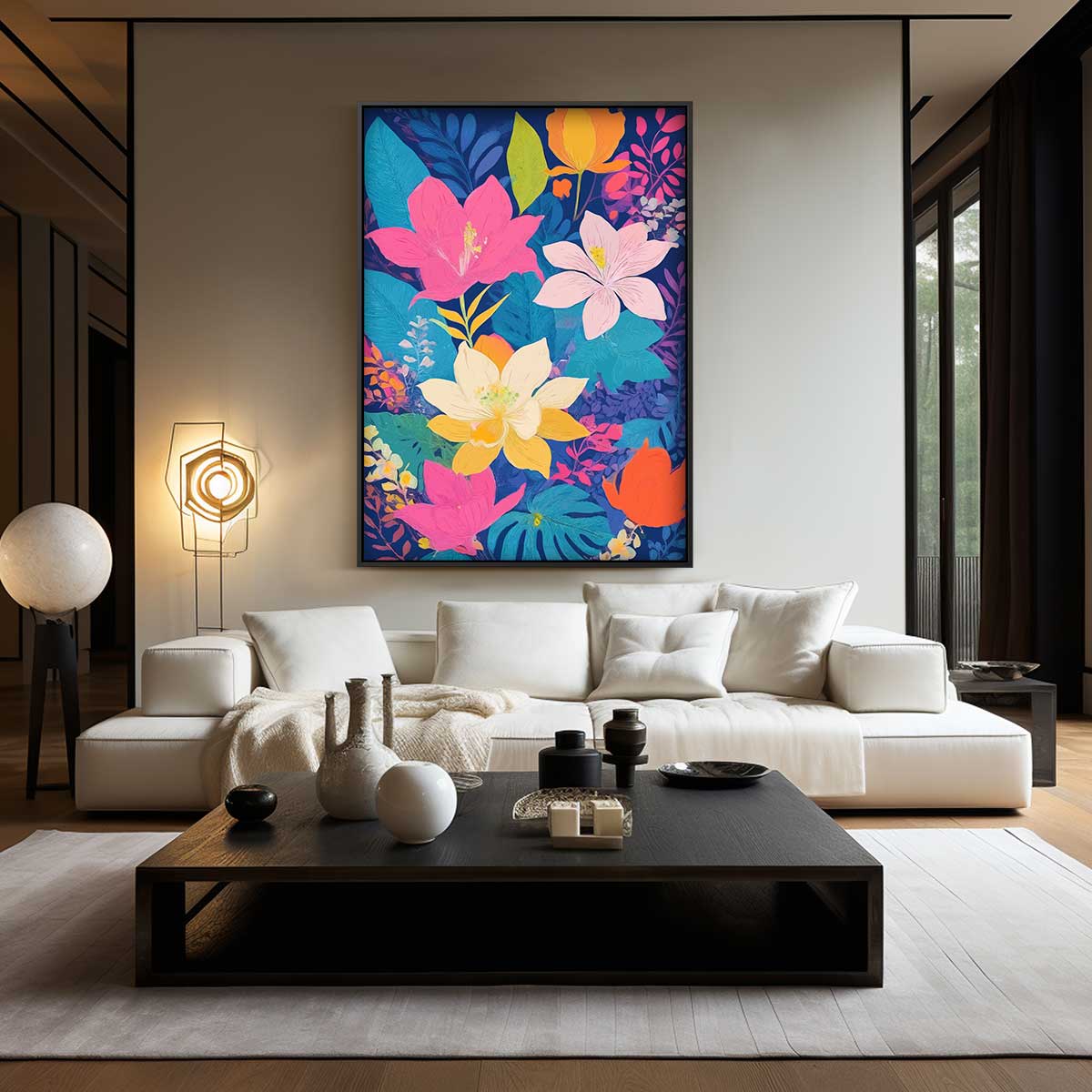 Krachtige Bloemenpracht – dibond wanddecoratie in staand formaat
