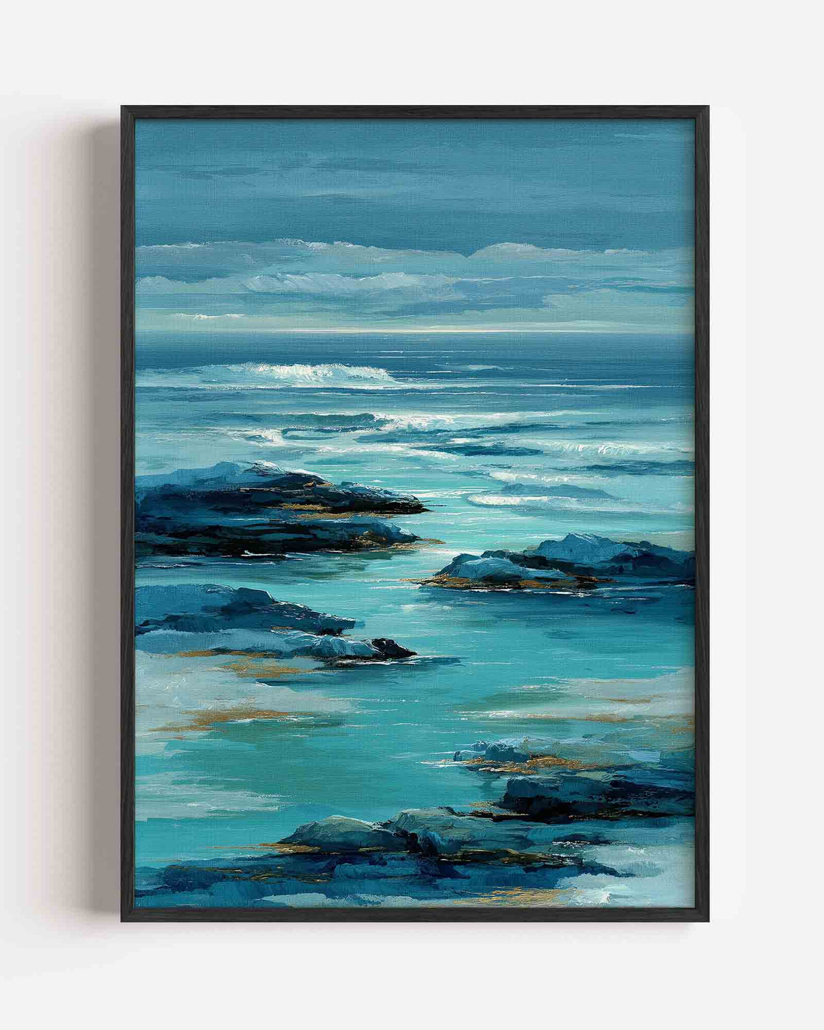 Golven en rotsen – abstracte portret poster als wanddecoratie