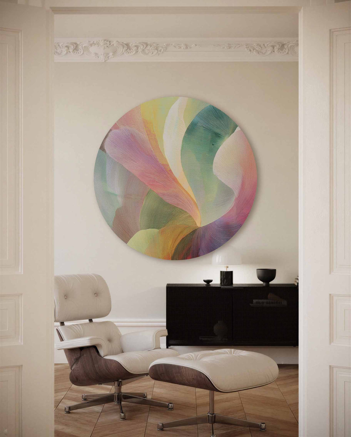 Abstracte vormen – moderne abstracte muurcirkel voor aan de muur
