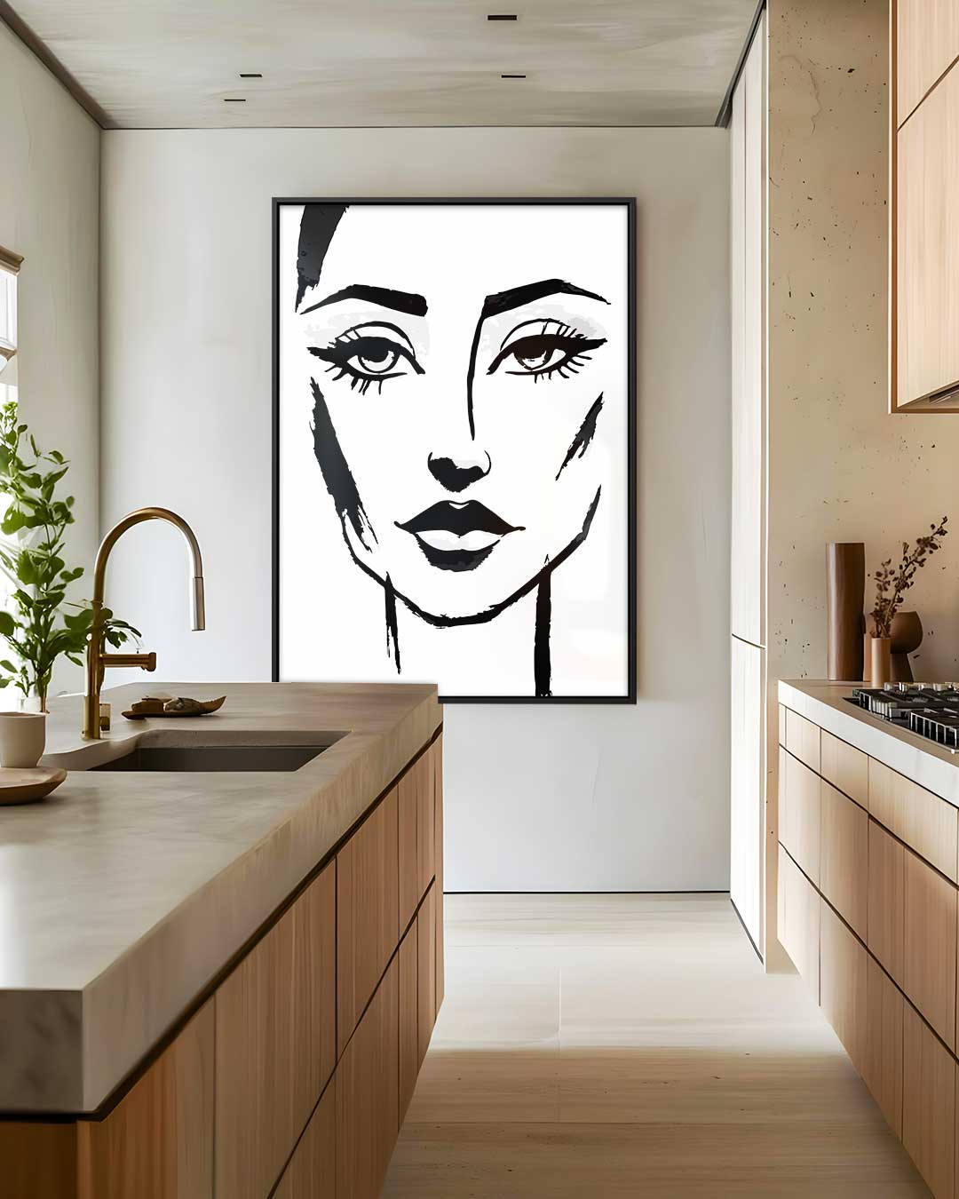 Minimalistisch Gezichtsportret – modern portret kunstwerk van WallArtistic