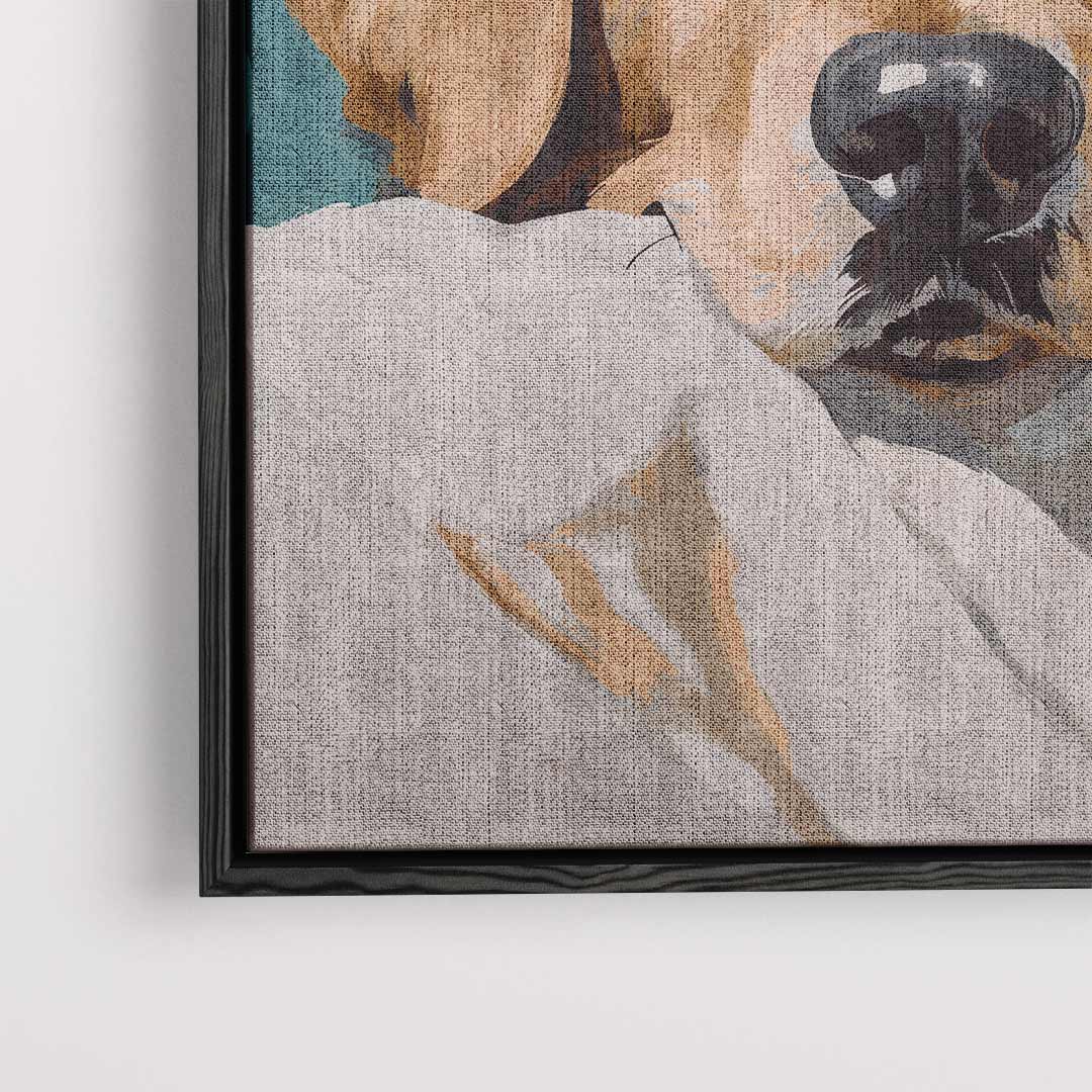 Sfeervol Hondenschilderij – plexiglas wanddecoratie in portret formaat