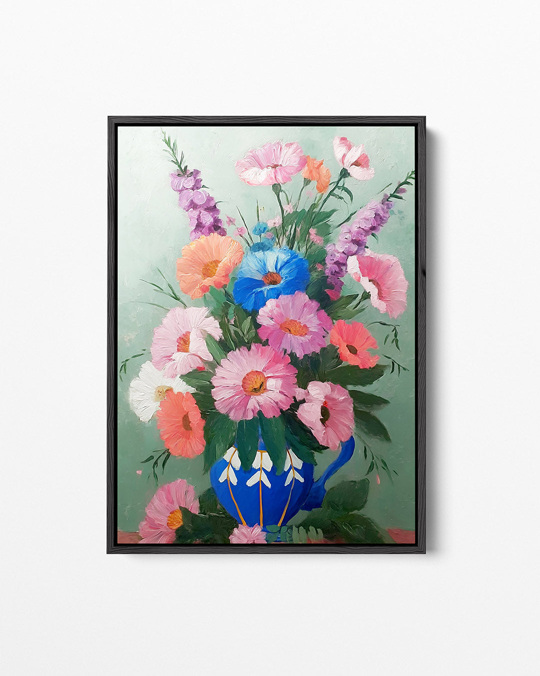 Bloemen in vaas – Wanddecoratie kunstwerk – staand wanddecoratie kunstwerk