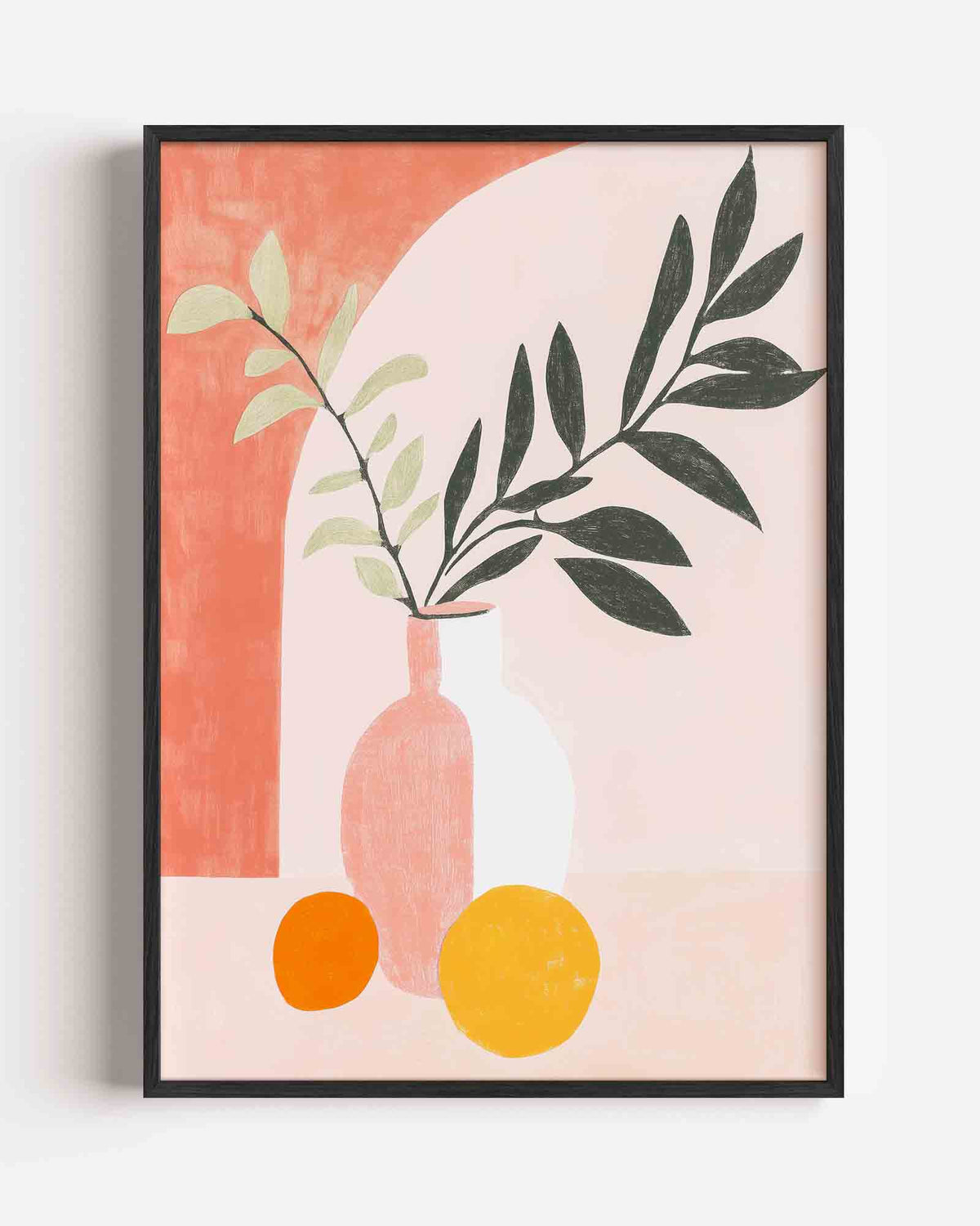 Vaas met takken – moderne portret poster als wanddecoratie