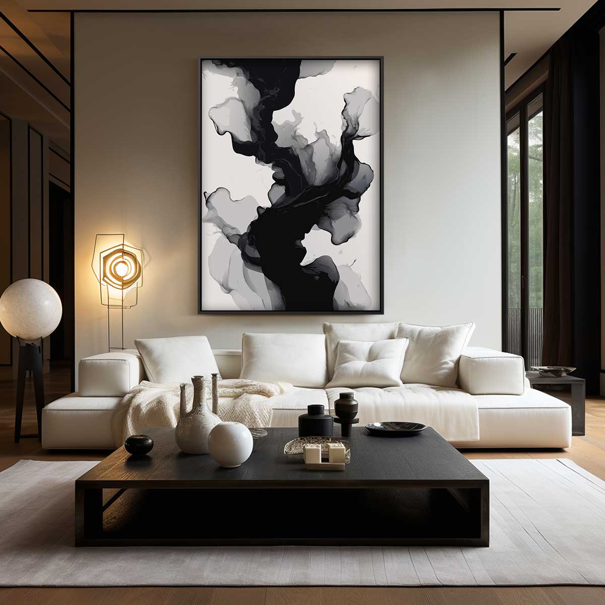 Mystieke Wolken in Beweging – modern portret kunstwerk van WallArtistic
