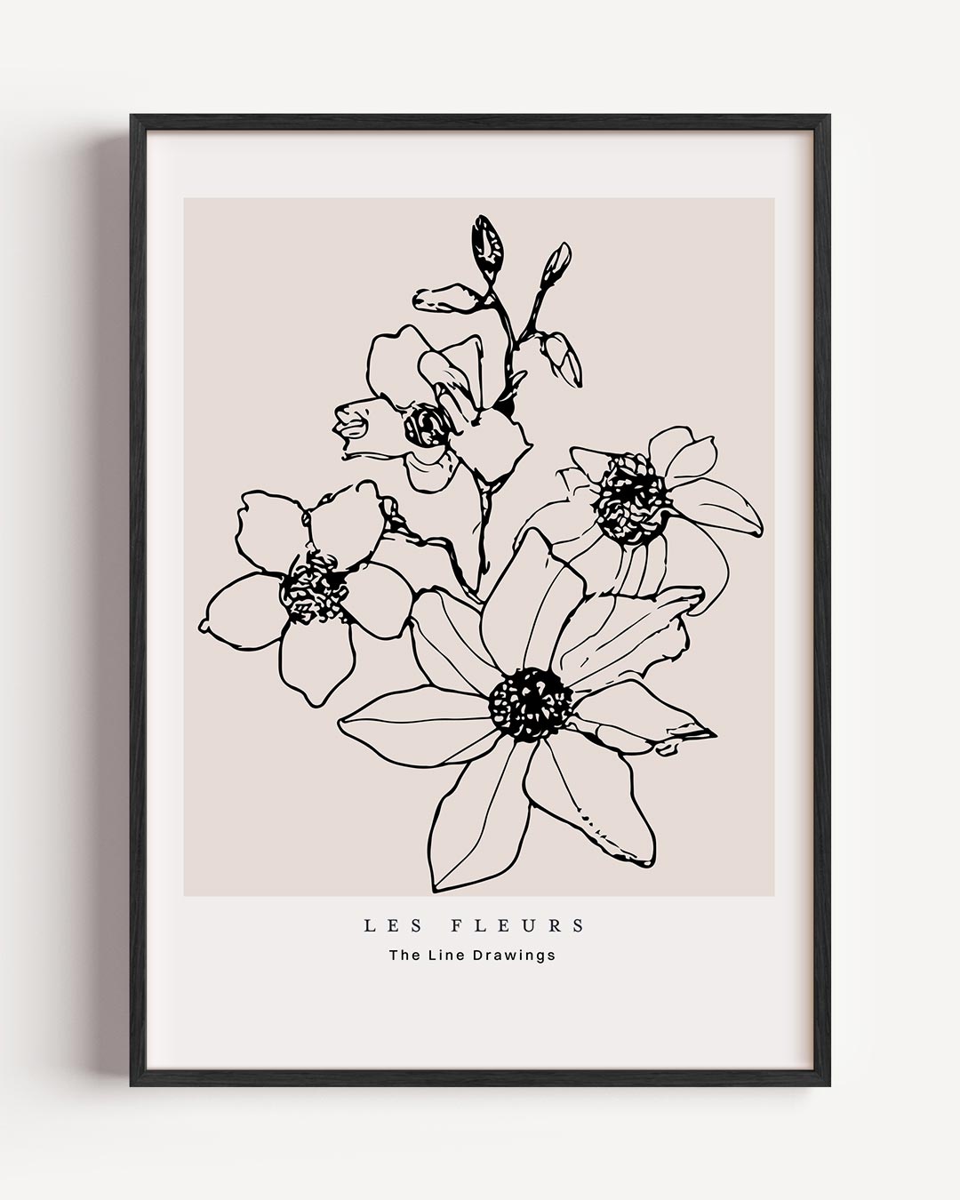 Les Fleurs Line Art – bloemen portret poster als wanddecoratie