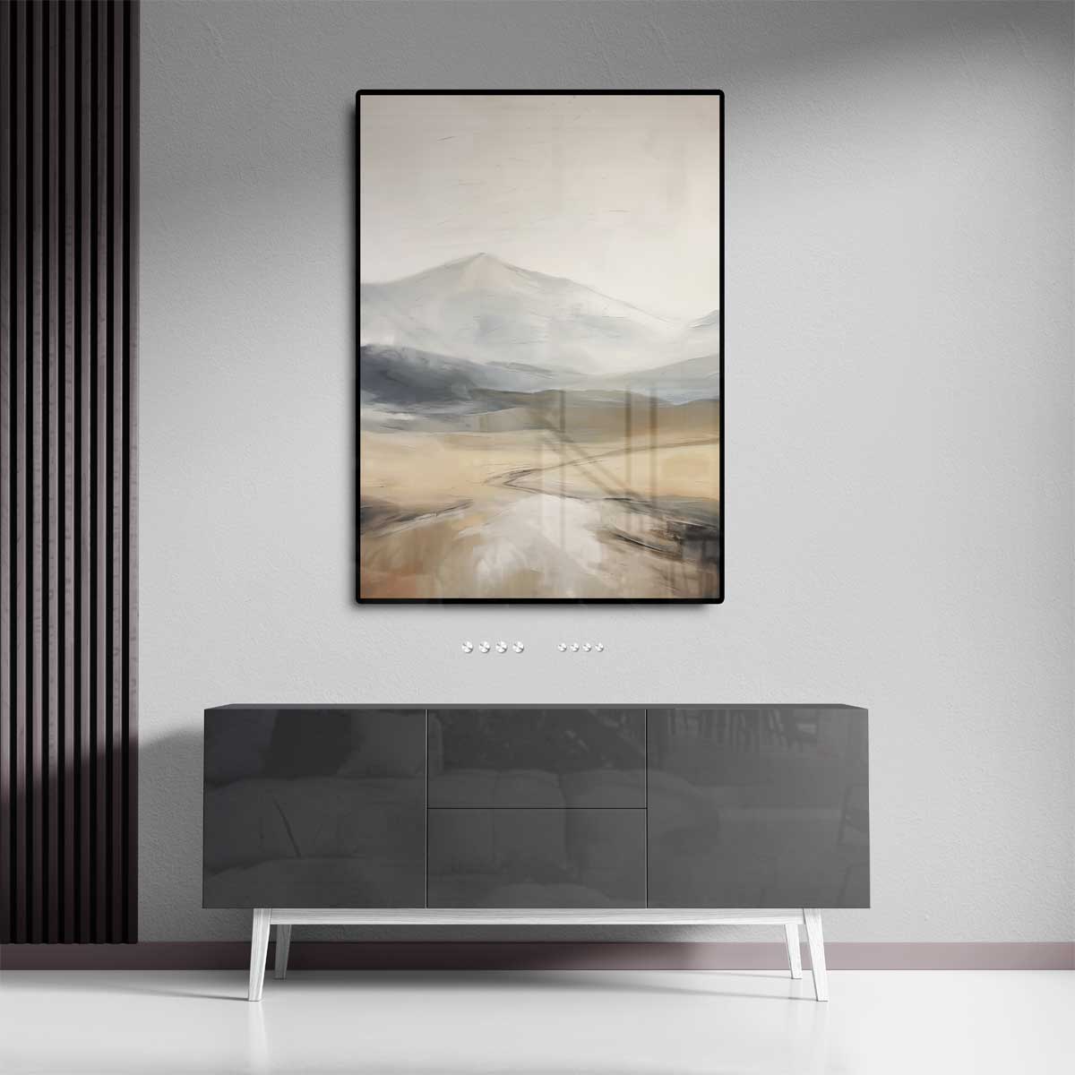 Rustgevend Berglandschap – staand kunstwerk voor modern interieur