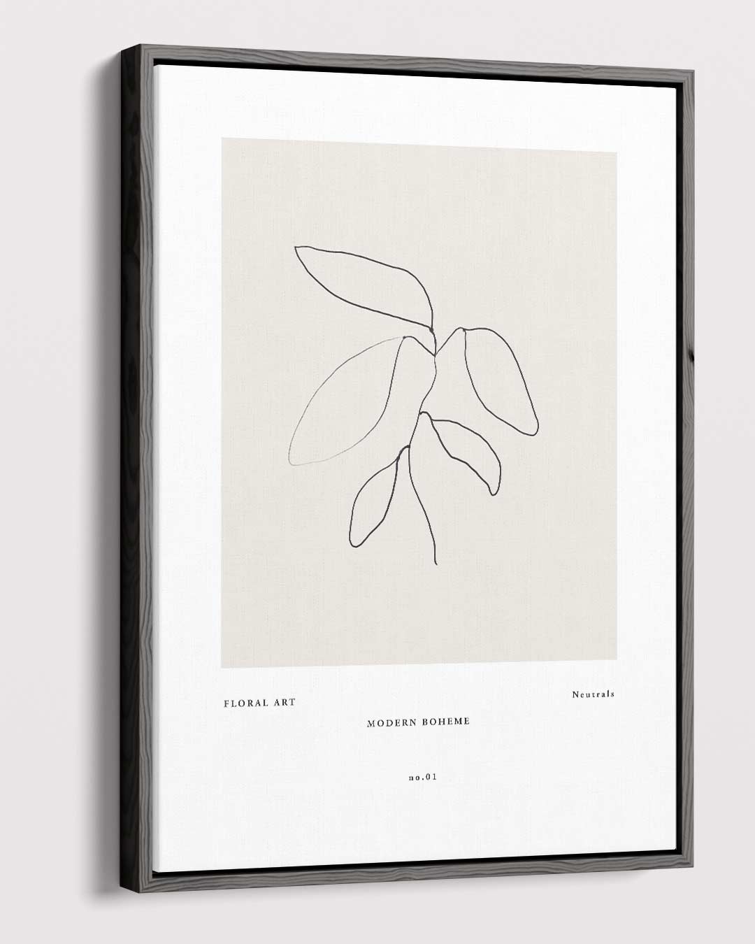 Minimalistische Botanische Lijntekening – canvas wanddecoratie in portret formaat