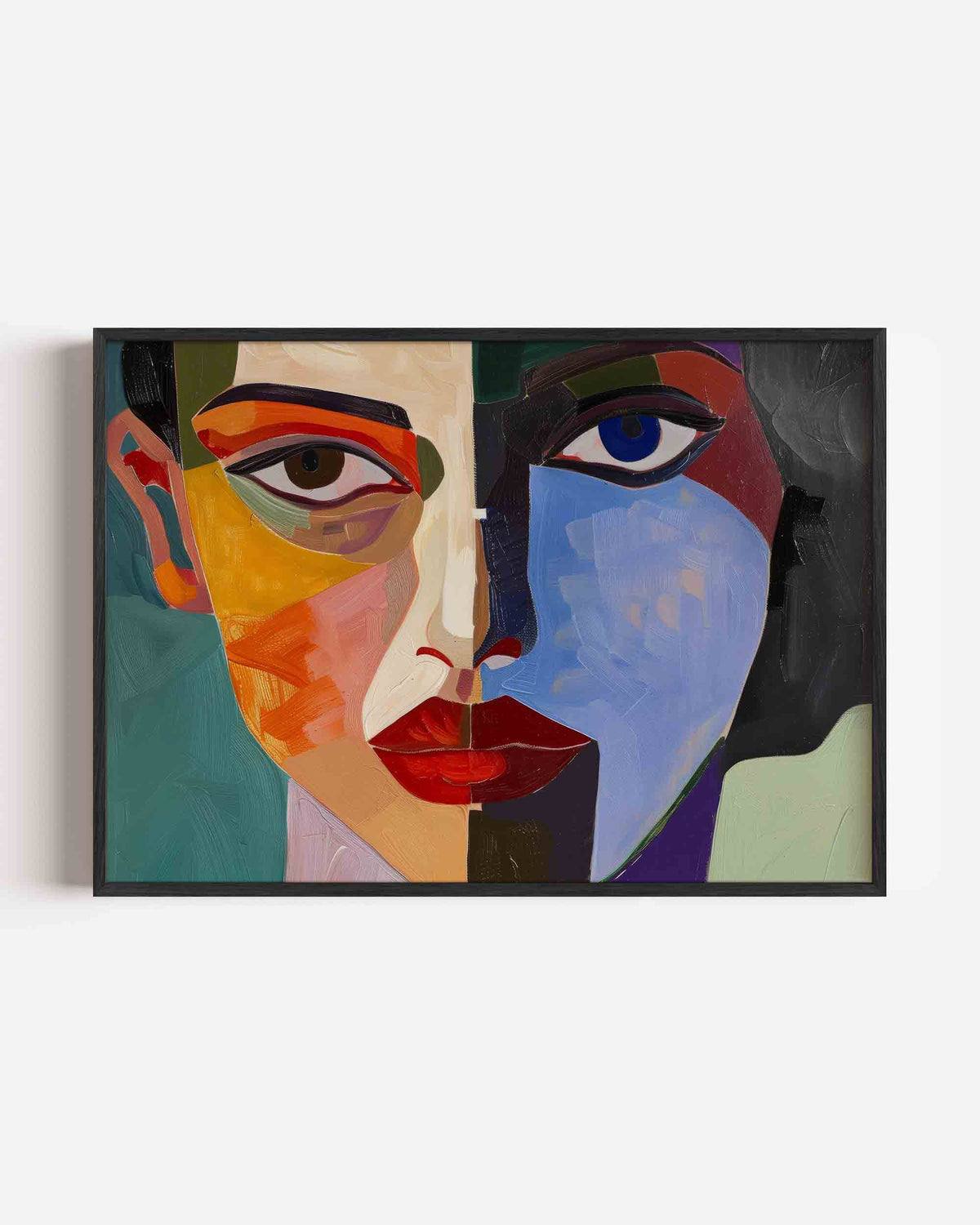 Abstract gezicht – hedendaagse illustratie poster in landscape formaat
