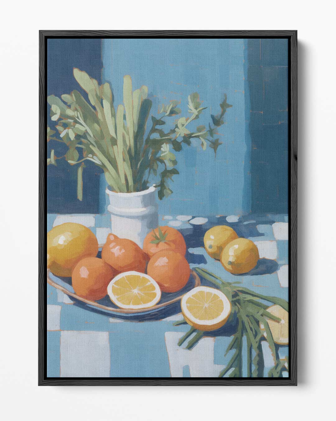 Frisse Citrussymfonie – portret kunstwerk als wanddecoratie