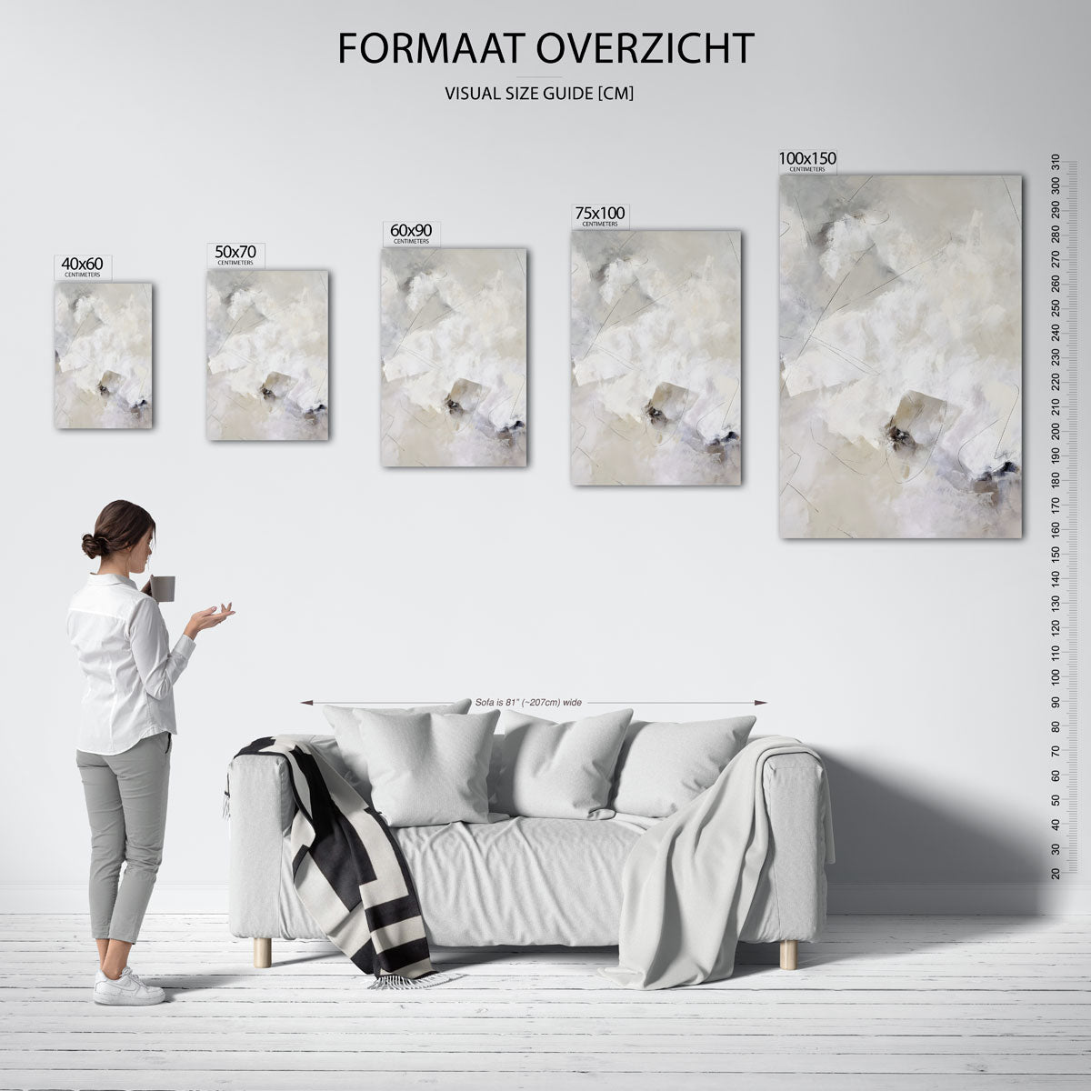 Lichte vormen compositie – staand wanddecoratie kunstwerk
