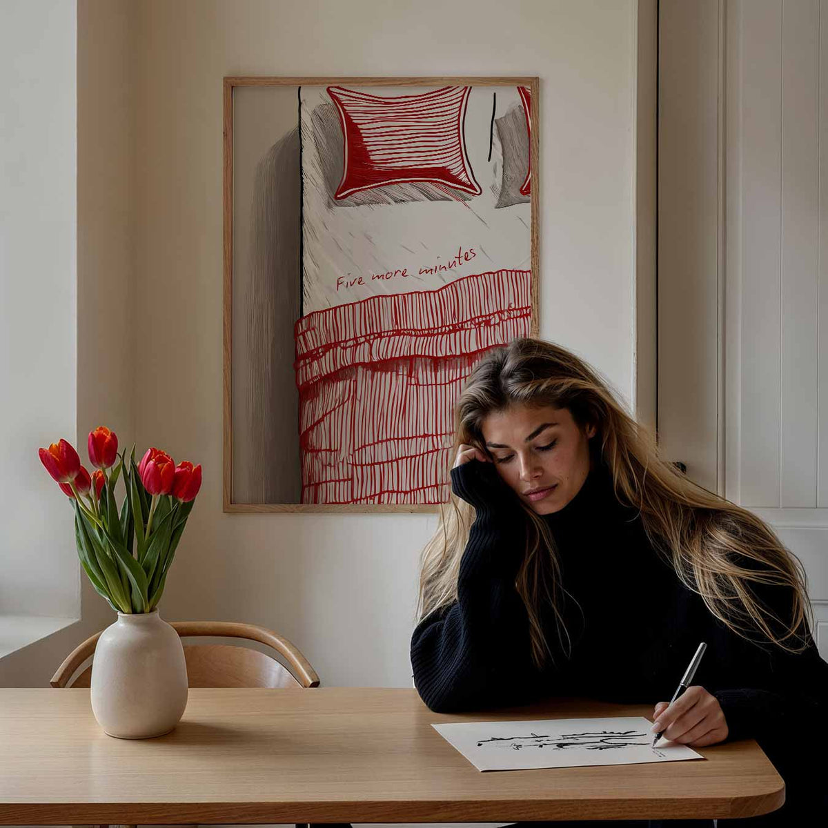Snoozen in Stijl – staande muurposter met zomerse uitstraling