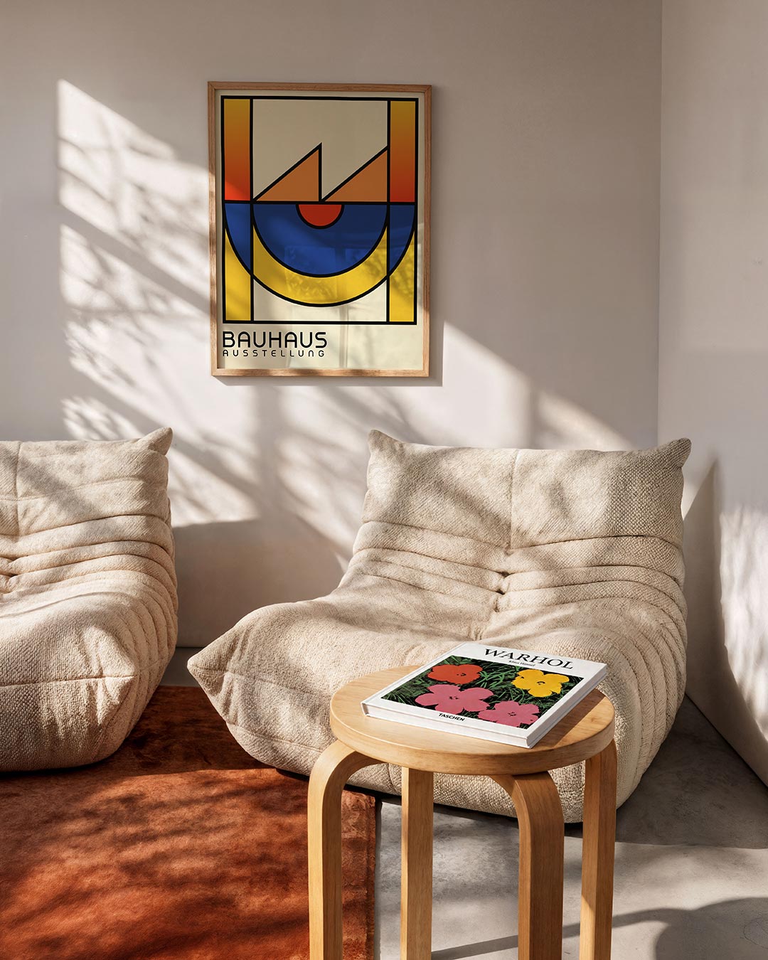 Vormen en kleurvlakken – geometrische Bauhaus poster in staand formaat