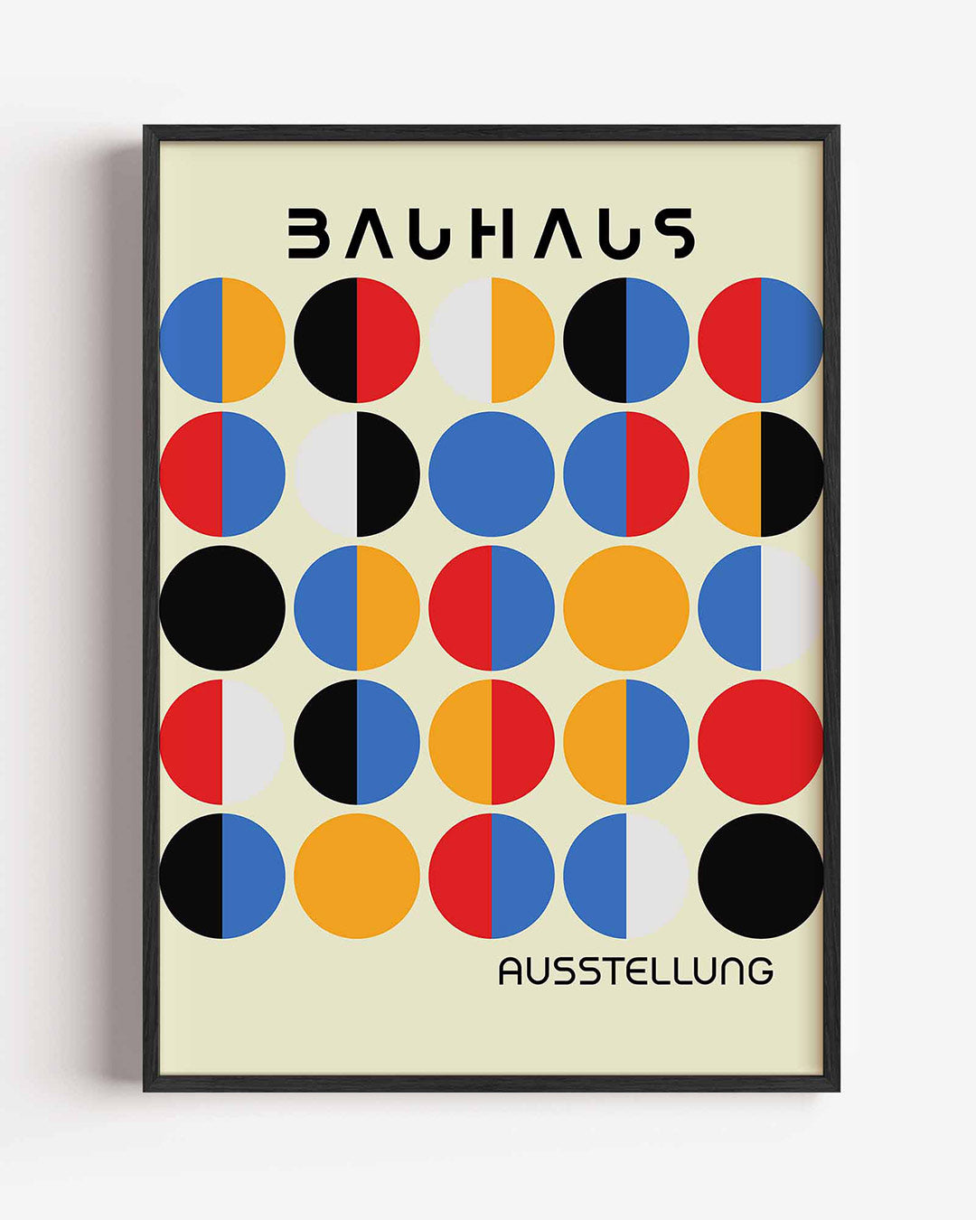 Cirkelpatroon en kleur – staande Bauhaus poster als wanddecoratie
