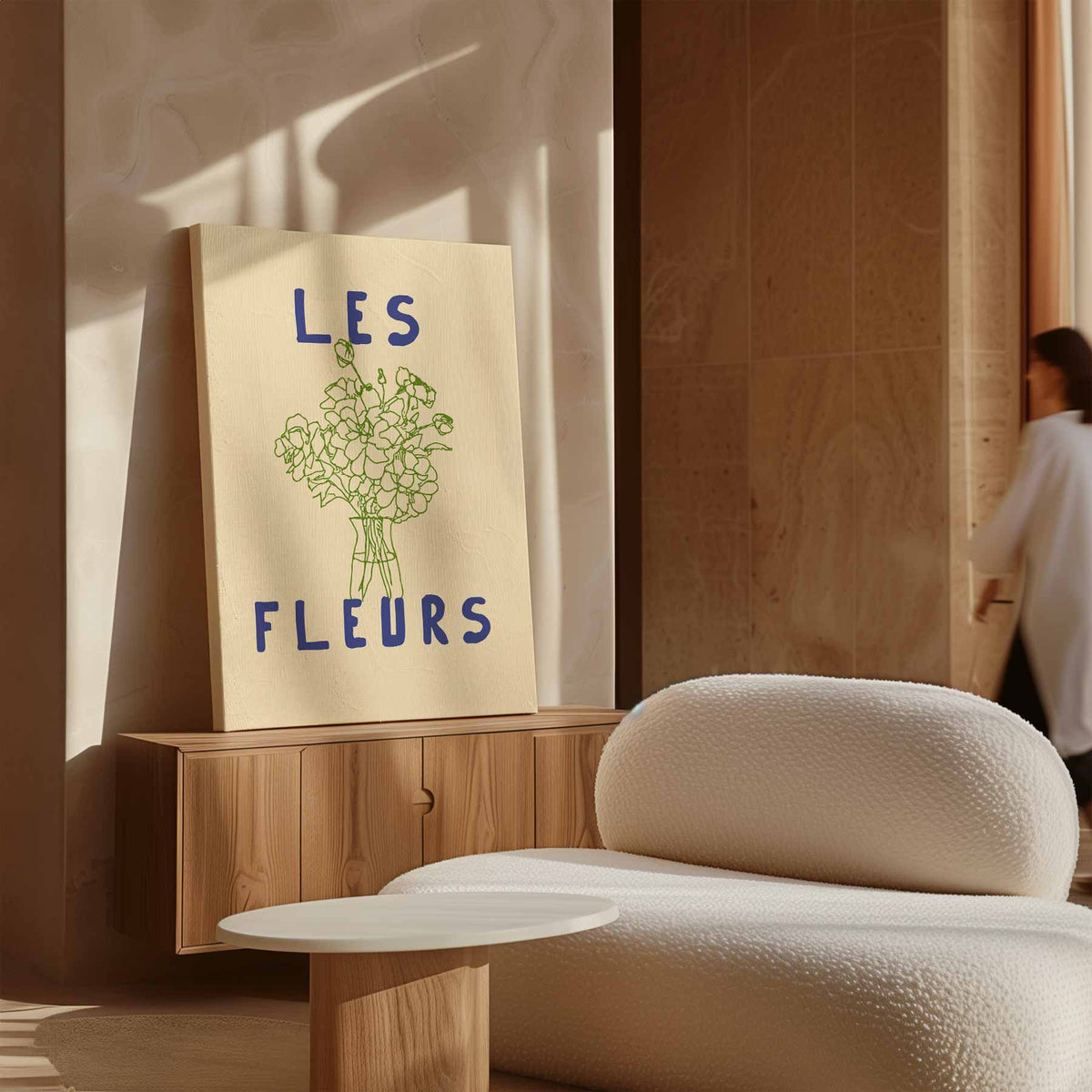 Les Fleurs Minimalistisch – canvas wanddecoratie in portret formaat