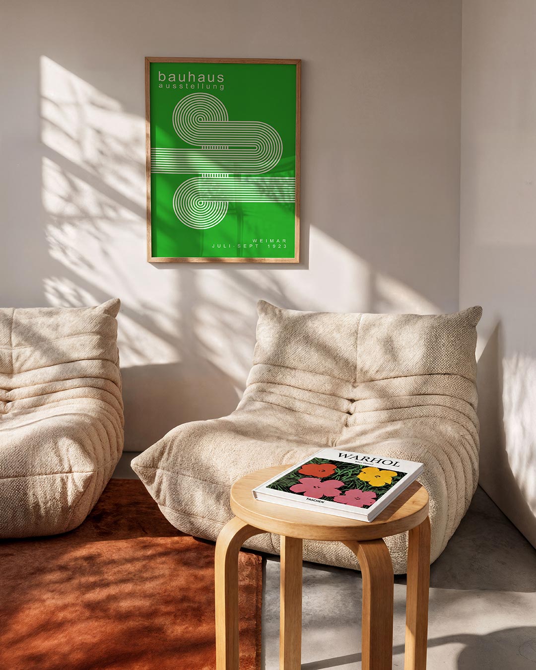Lijnen en kleurvlakken – geometrische Bauhaus poster in staand formaat