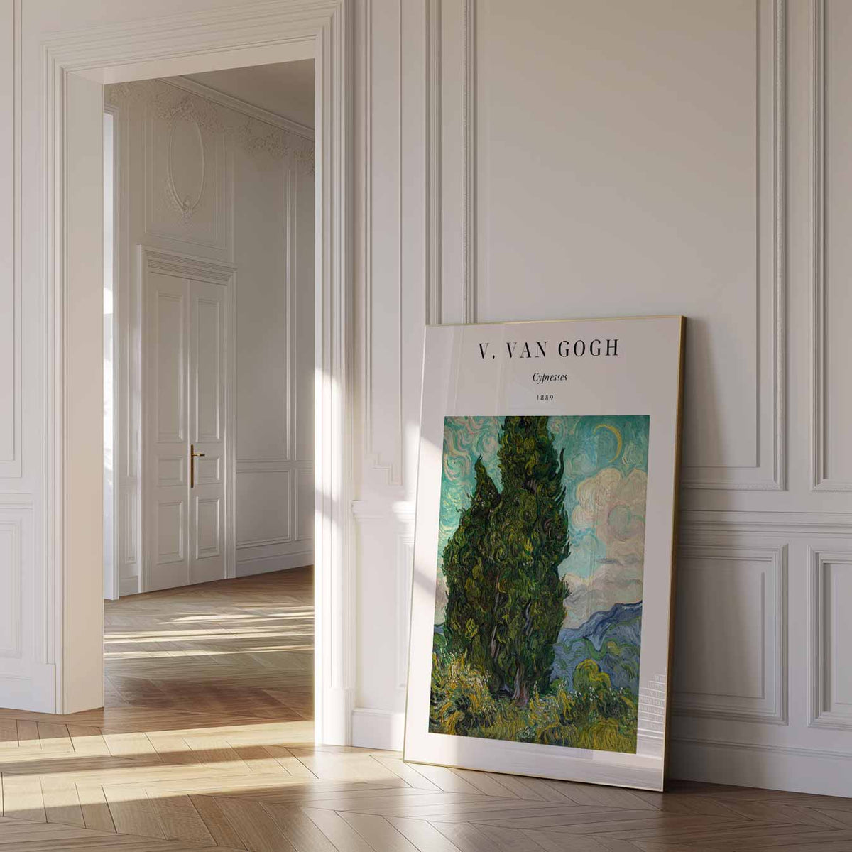 Van Gogh Cypresses – urban poster in staand formaat