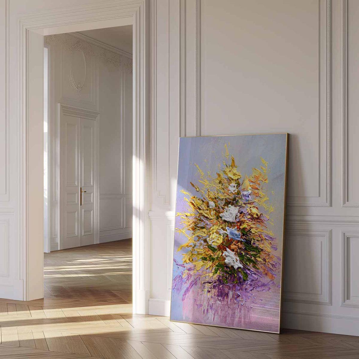 Bloemenabstract met Textuur – urban poster in staand formaat