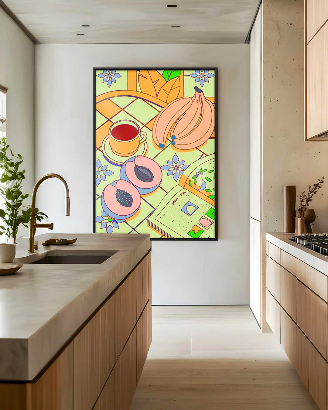 Ontbijttafel met fruit – staand kunstwerk voor modern interieur