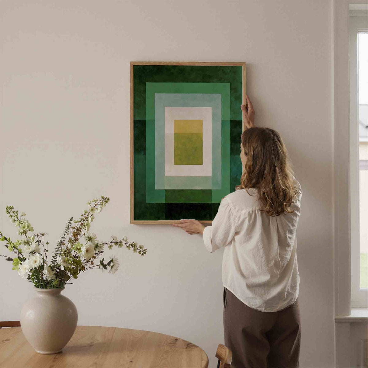 Vierkante lagen – botanische wandkunst als portret poster