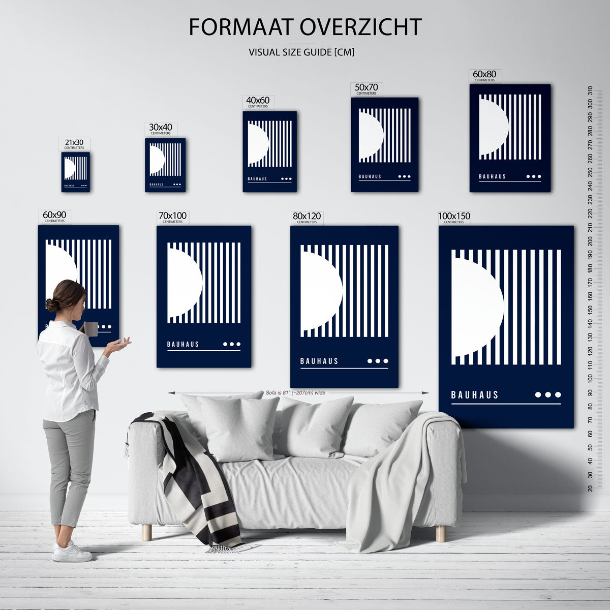 Lijnen en vlakken – geometrische poster in Bauhaus-stijl van WallArtistic