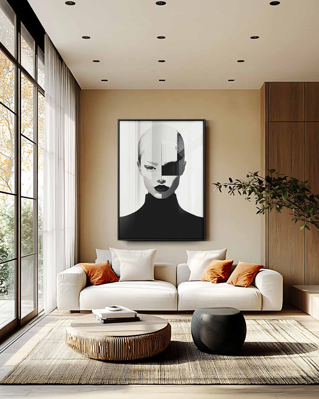 Mystieke Gezichtsvorm – modern portret kunstwerk van WallArtistic