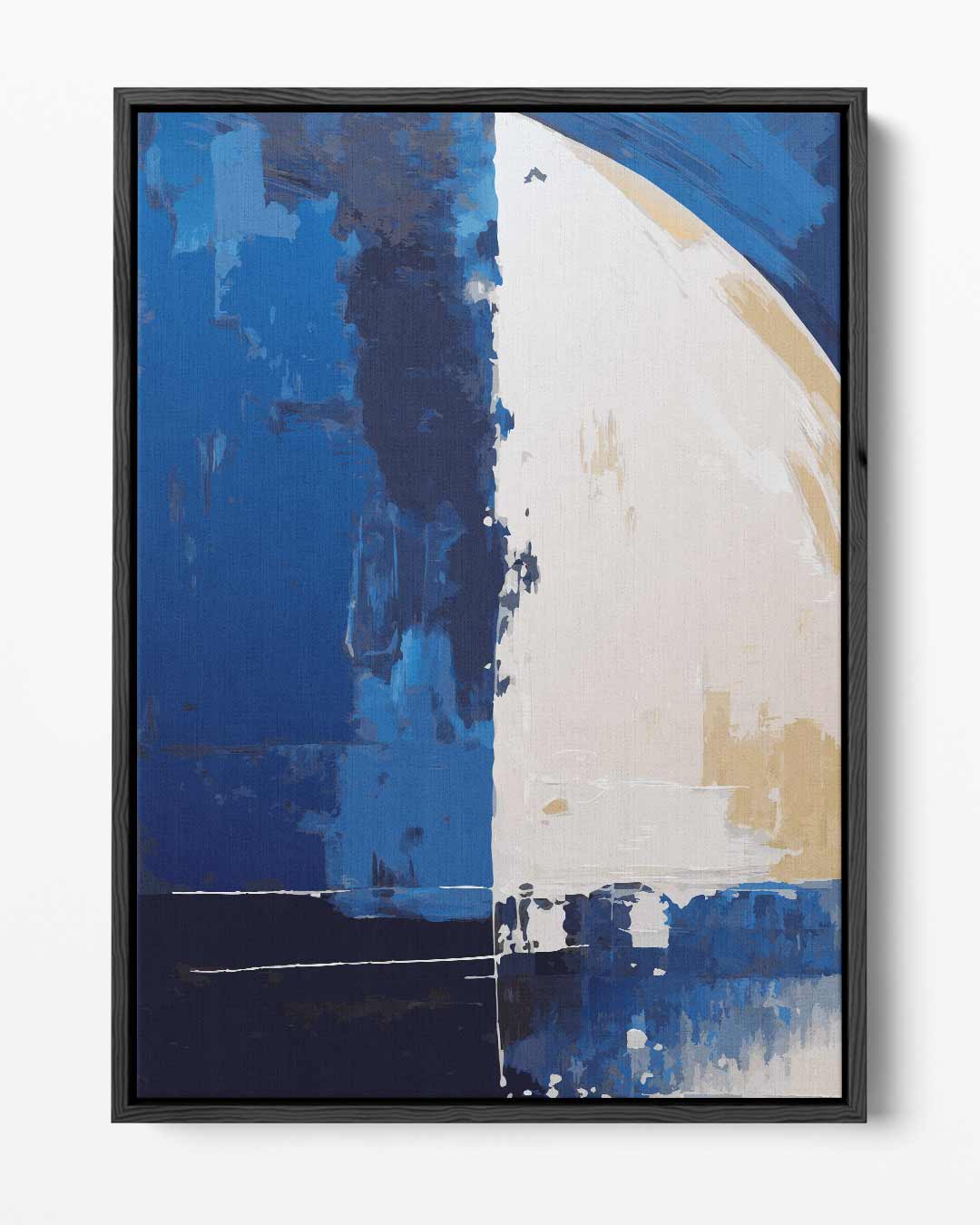 Blauwe Abstracte Harmonie – portret kunstwerk als wanddecoratie