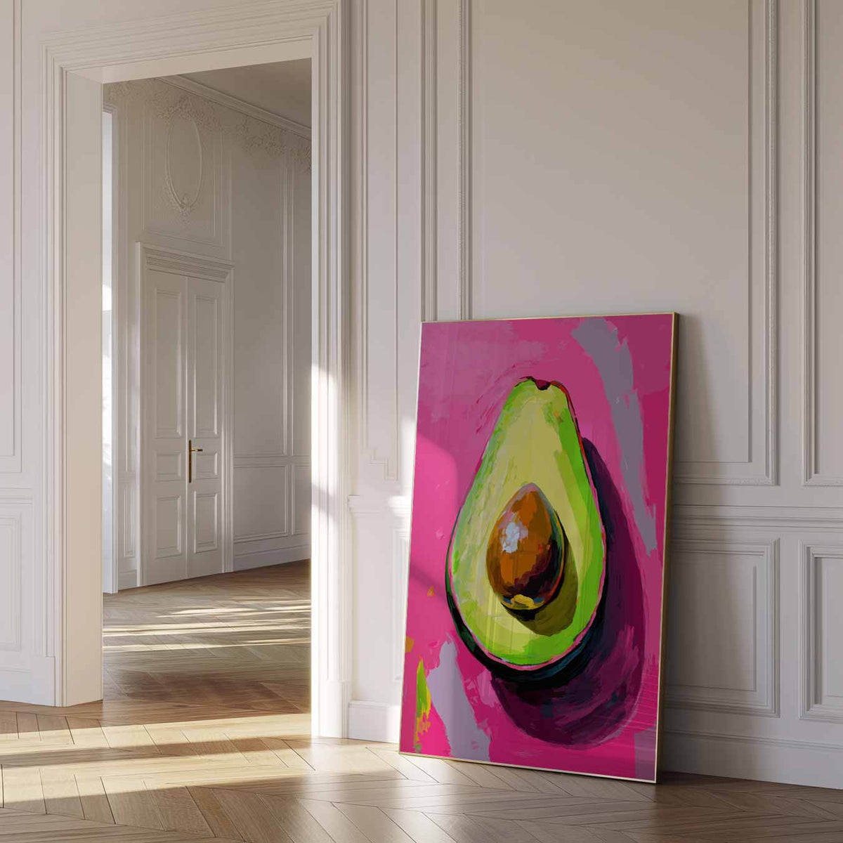 Avocado Pop Art – zomer poster als frisse staande wanddecoratie