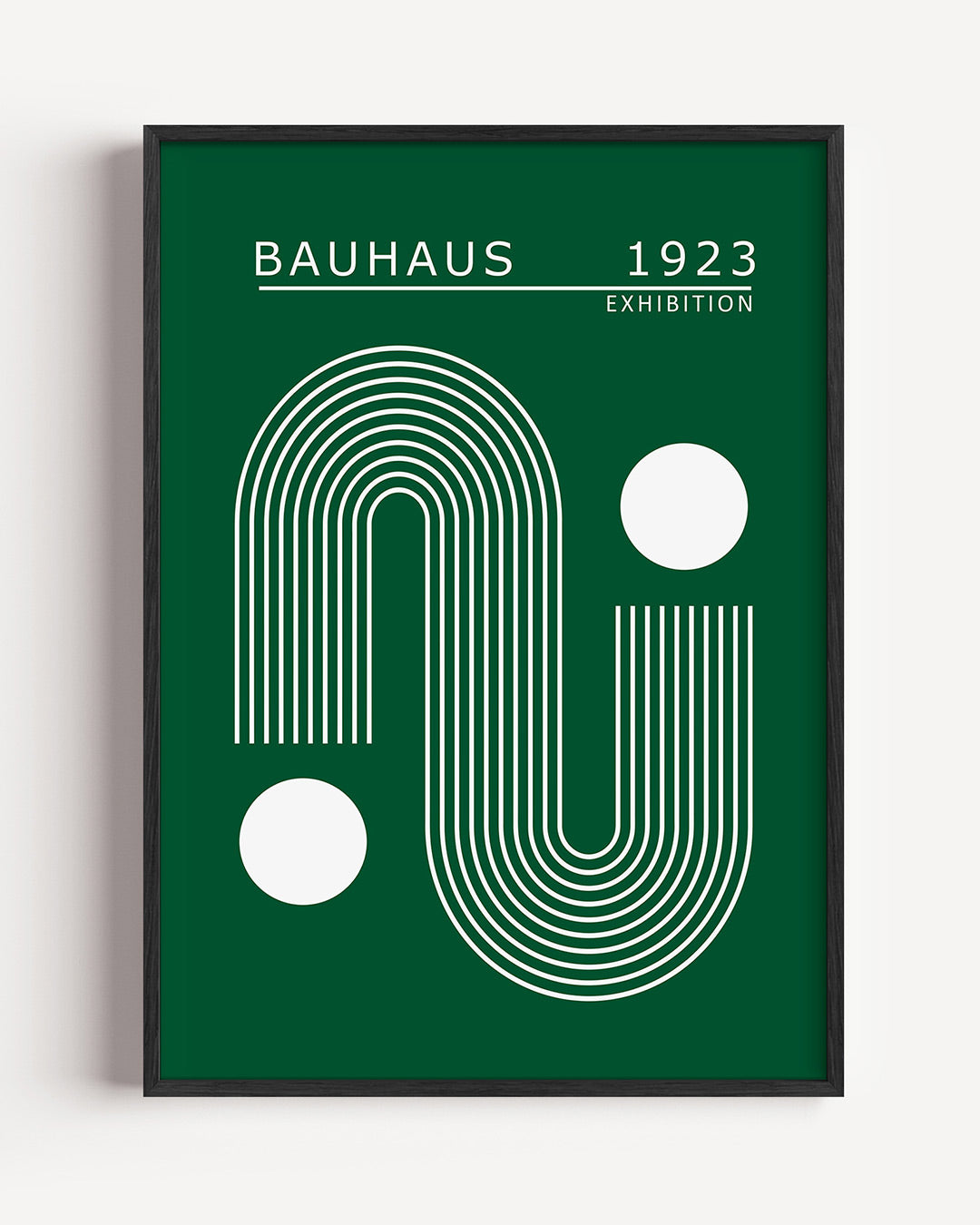 Lijnen en cirkelvormen – staande Bauhaus poster als wanddecoratie