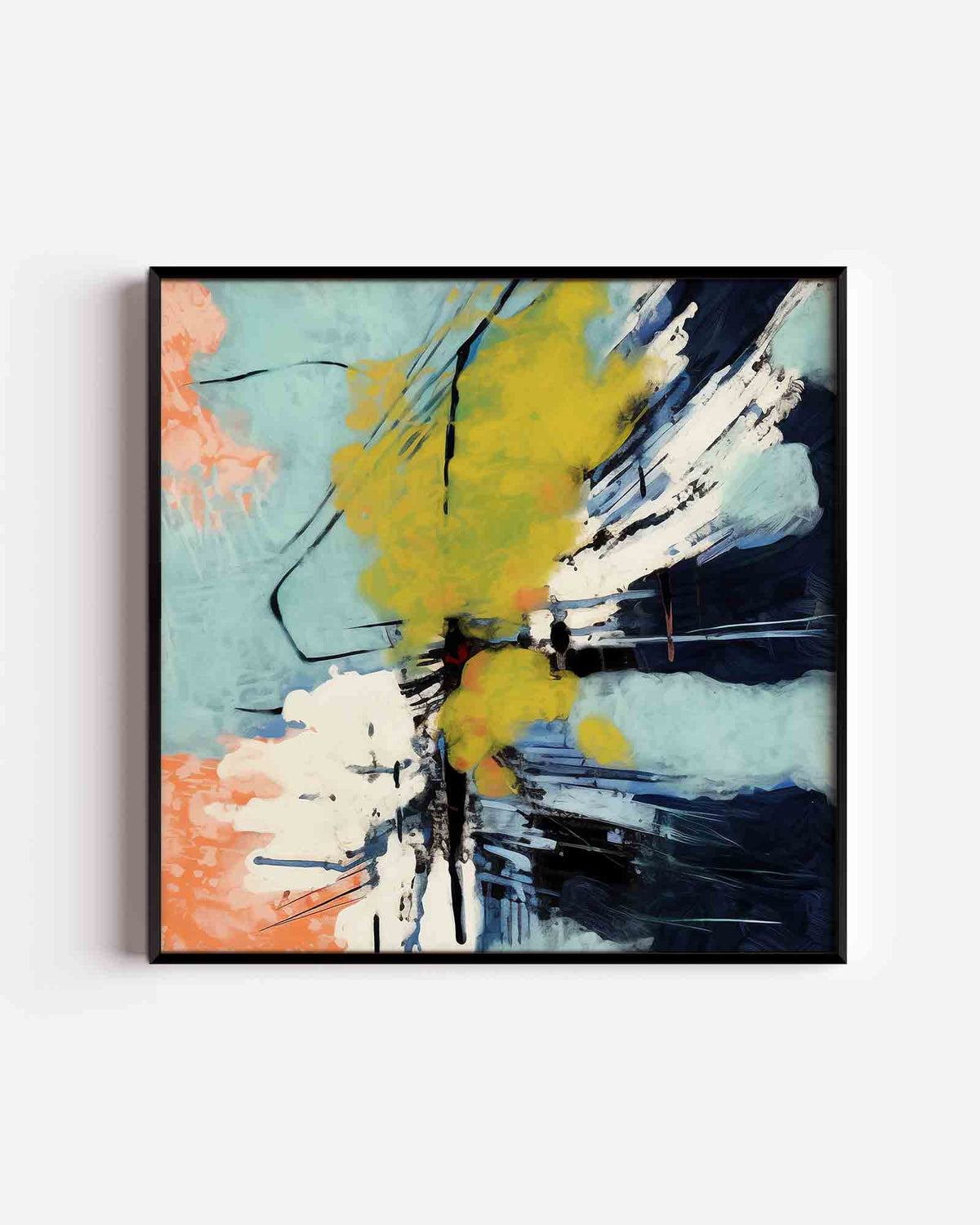 Abstracte kleurenexplosie – vierkante poster met kleur en vormen als wanddecoratie
