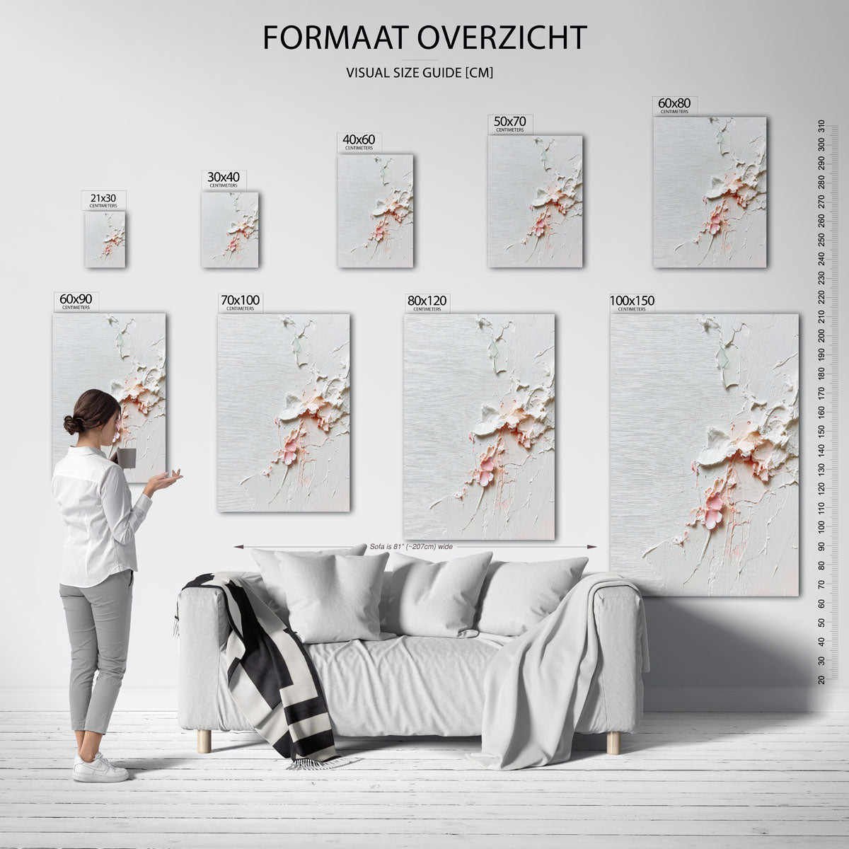 Abstracte textuur – staande muurposter met abstracte vormen