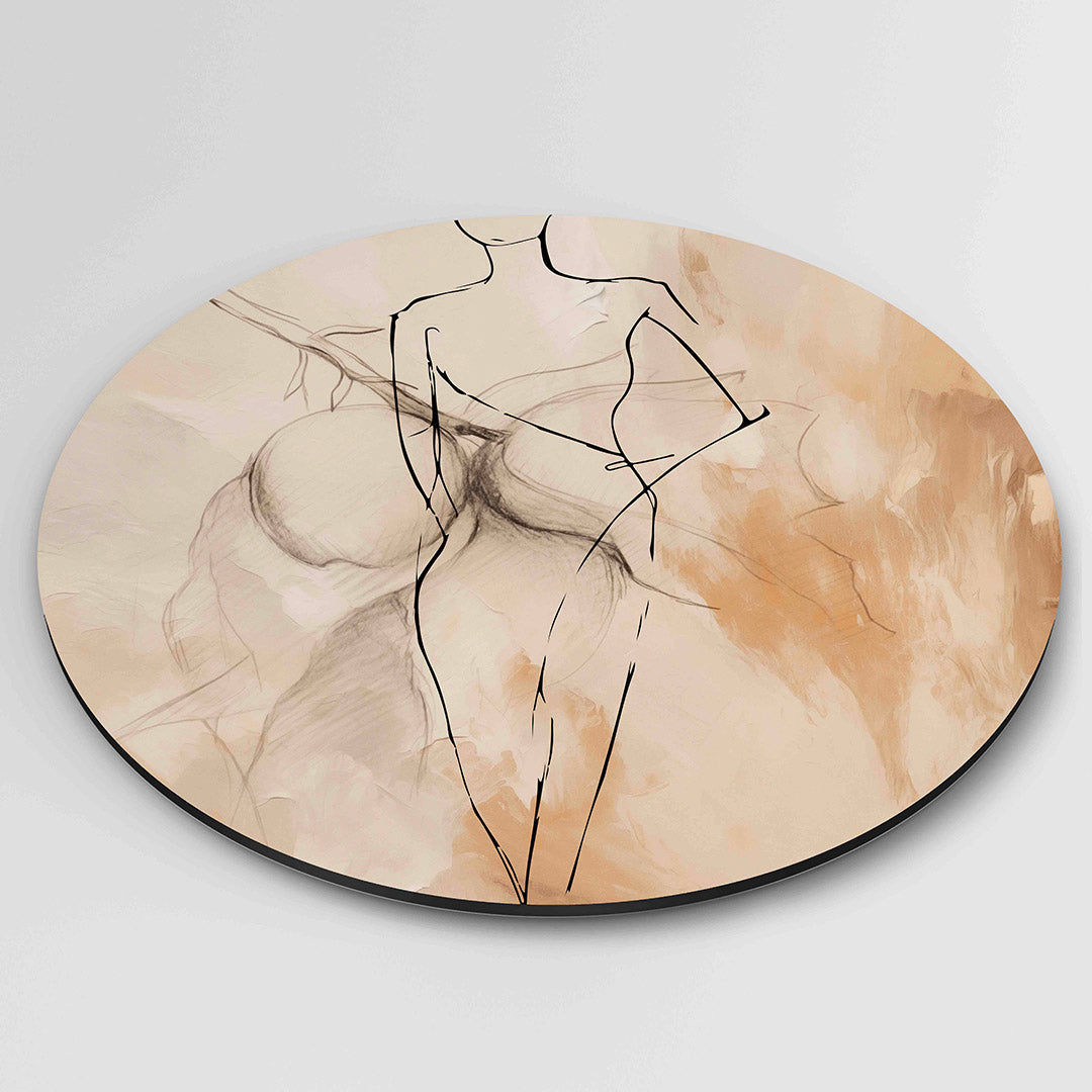 Abstracte figuur – ronde wanddecoratie met abstract ontwerp