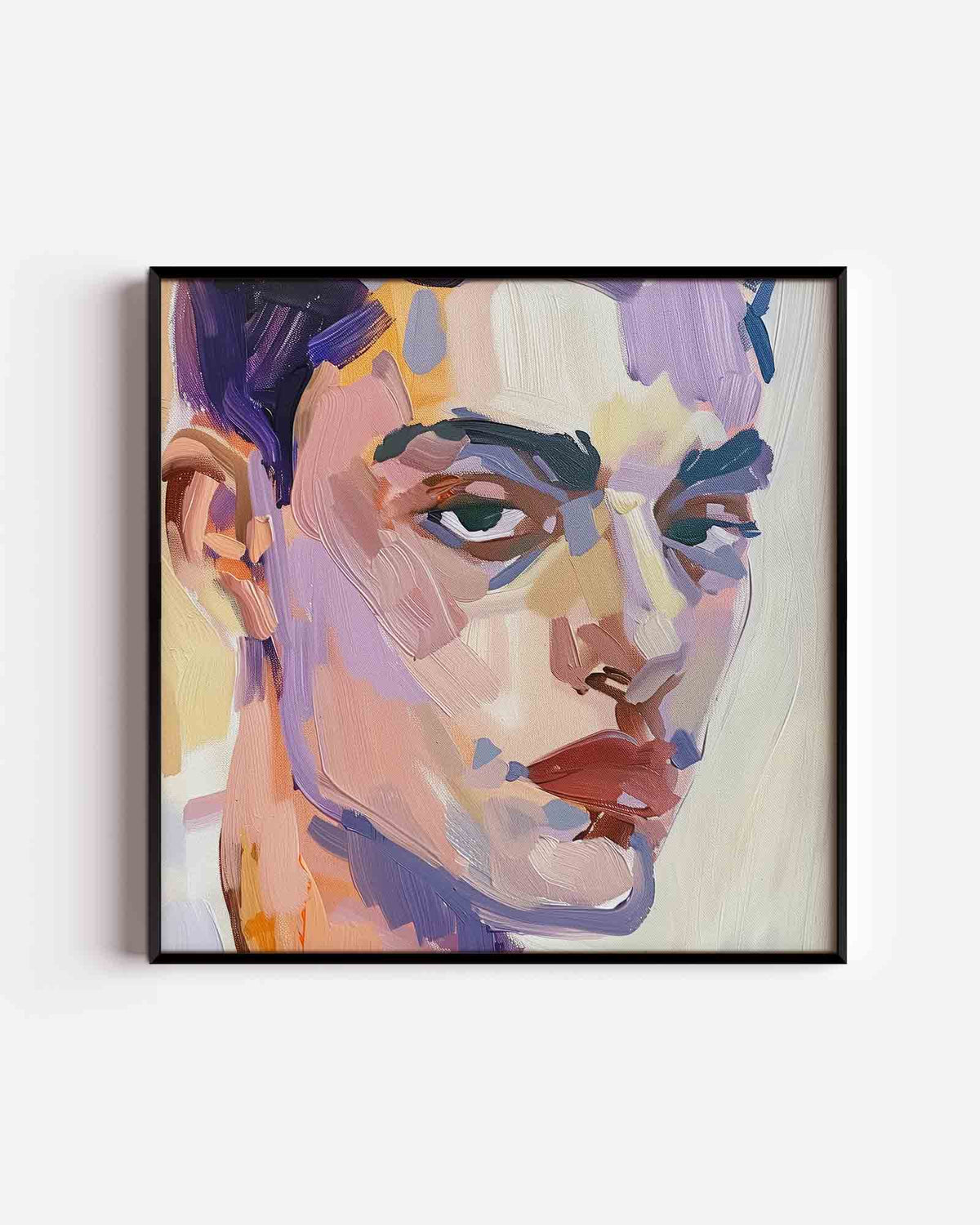 Abstract portret – design vierkante poster als wanddecoratie