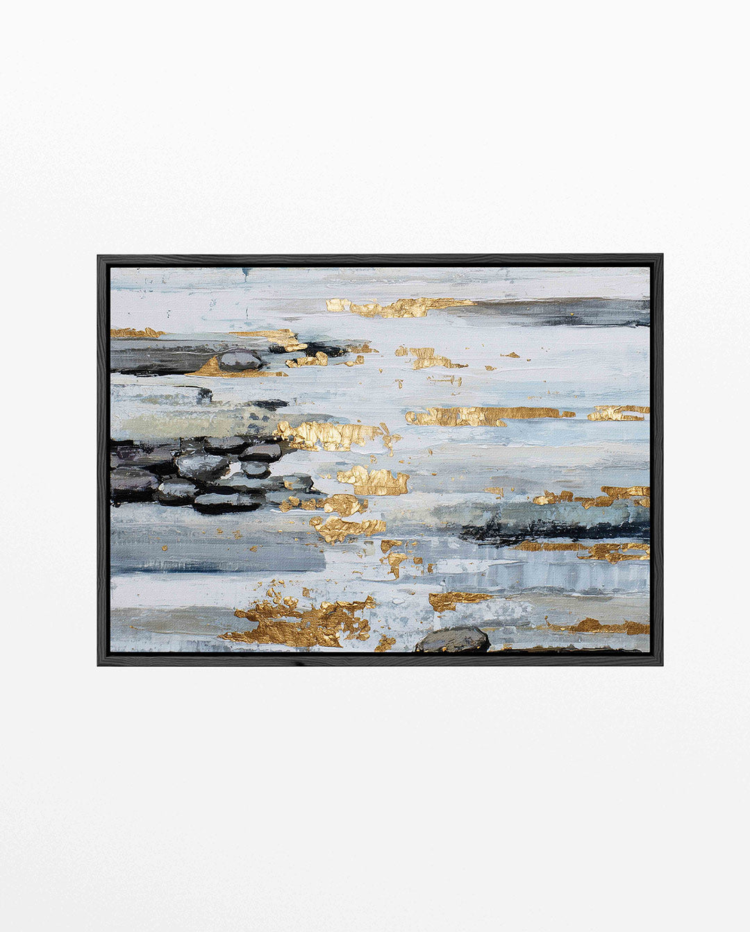 Gelaagde kleurencompositie – Dynamische – liggend wanddecoratie kunstwerk