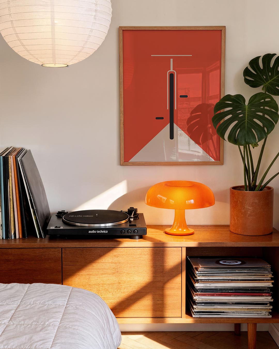 Lijn en kleur – moderne Bauhaus wandkunst als poster