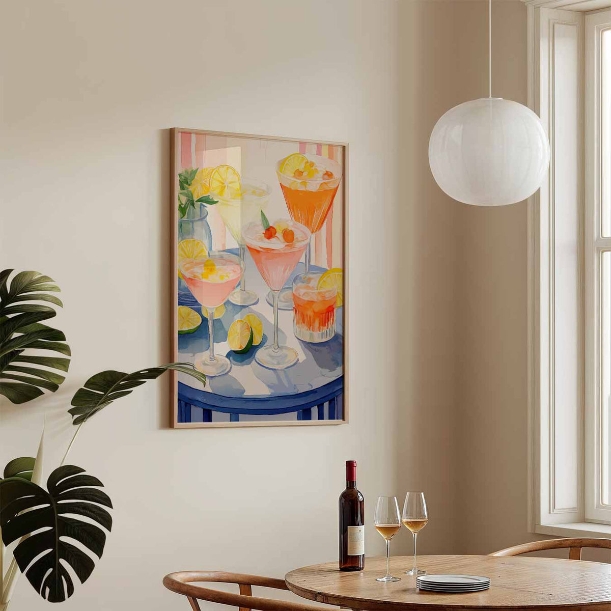 Zomerse Cocktails – keukenposter in staand formaat