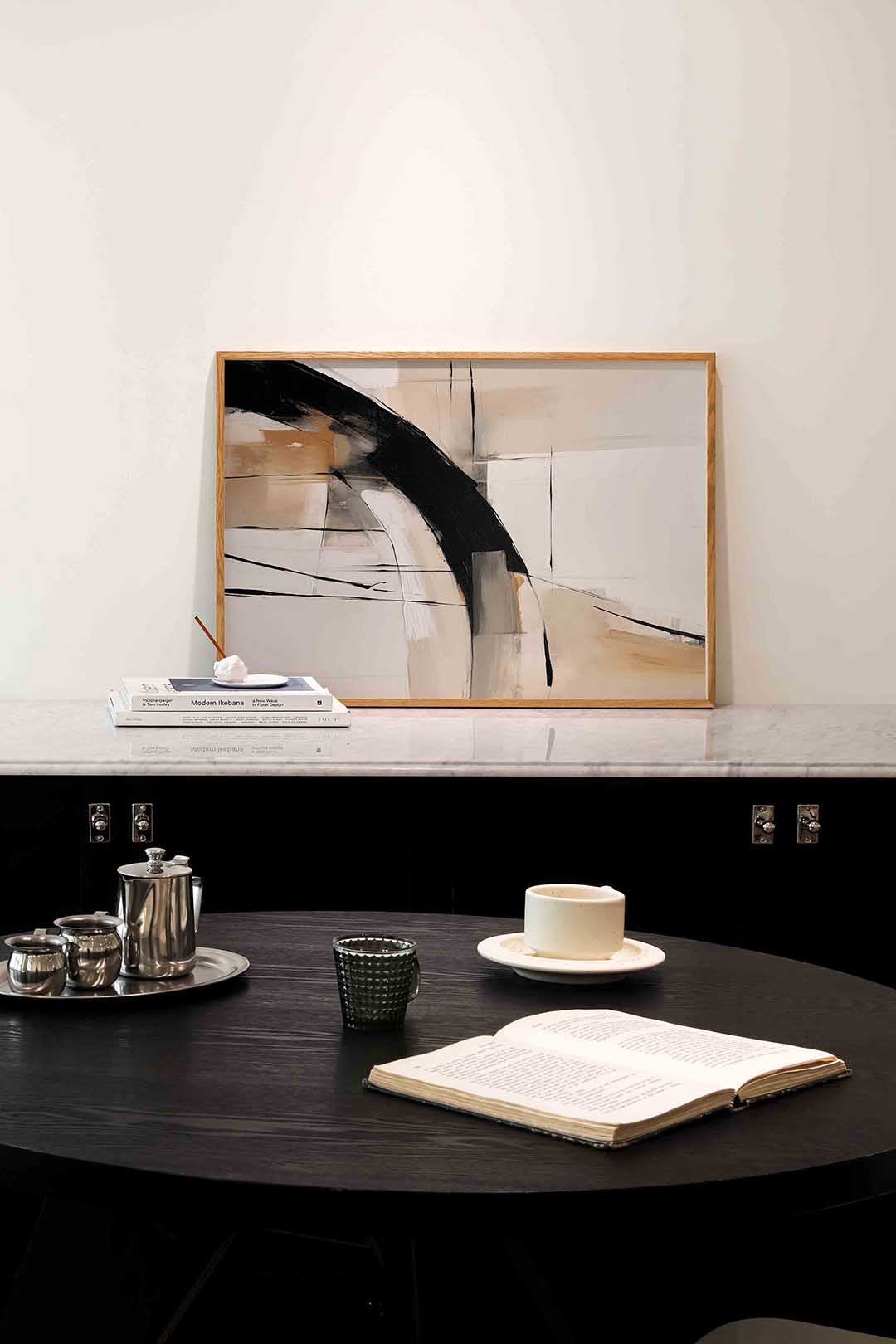 Abstracte lijnen en vlakken – abstracte poster in liggend formaat