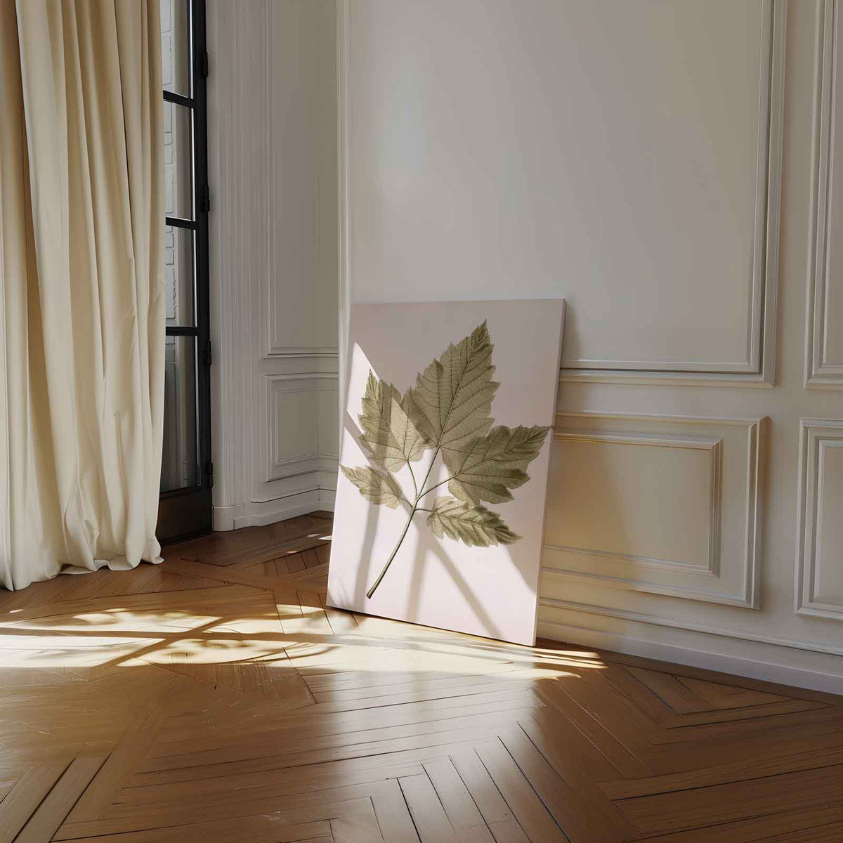 Botanische Bladillustratie – staand kunstwerk voor modern interieur