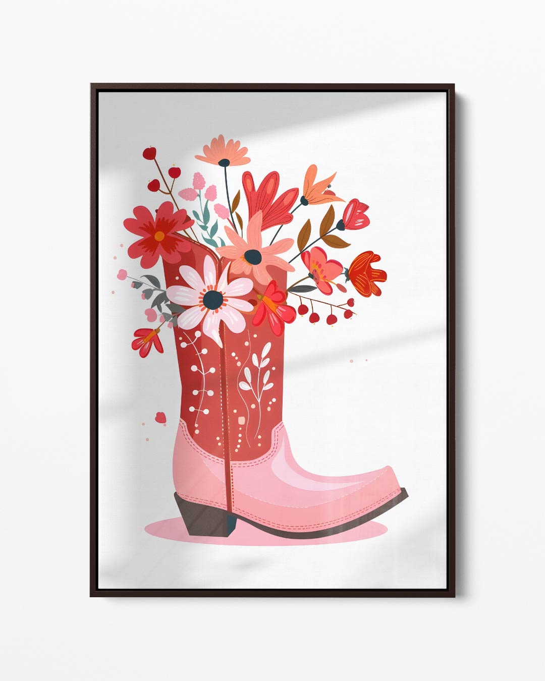 Bloemen Cowboylaars Illustratie – portret kunstwerk als wanddecoratie