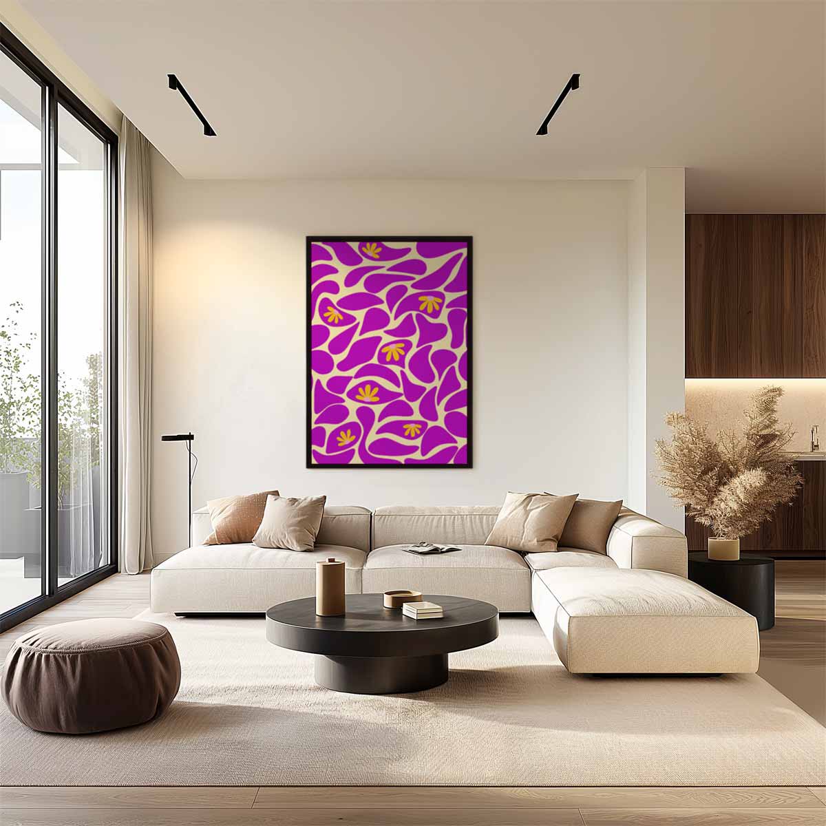 Vrolijke Bloemen Abstract – staand kunstwerk voor modern interieur