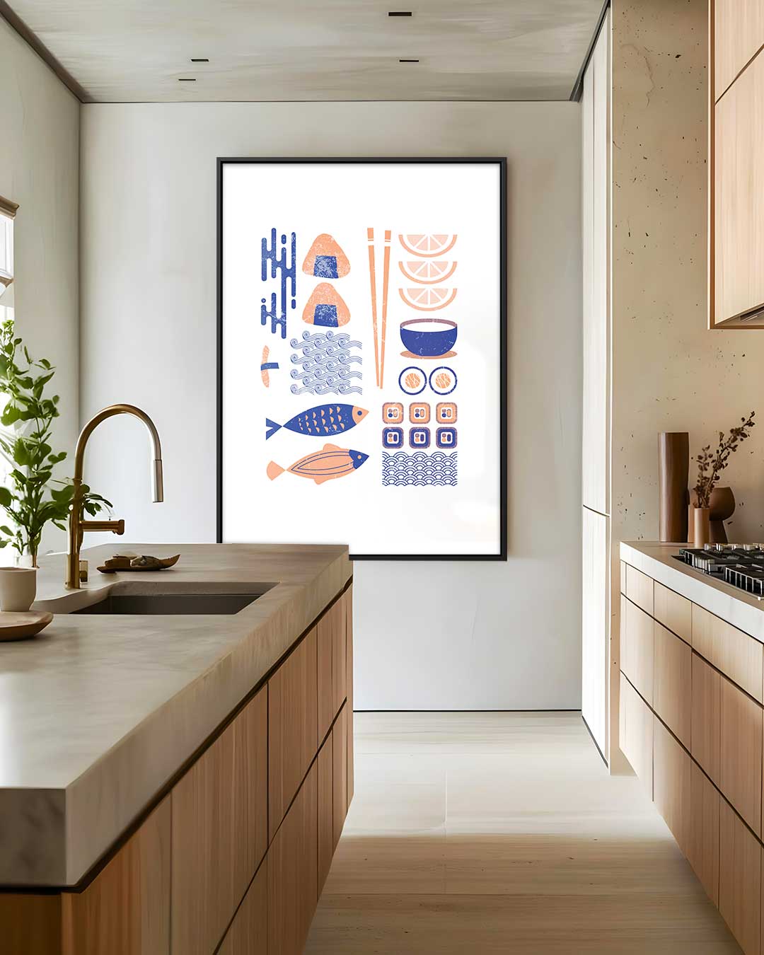 Japanse Culinaire Vormgeving – modern portret kunstwerk van WallArtistic
