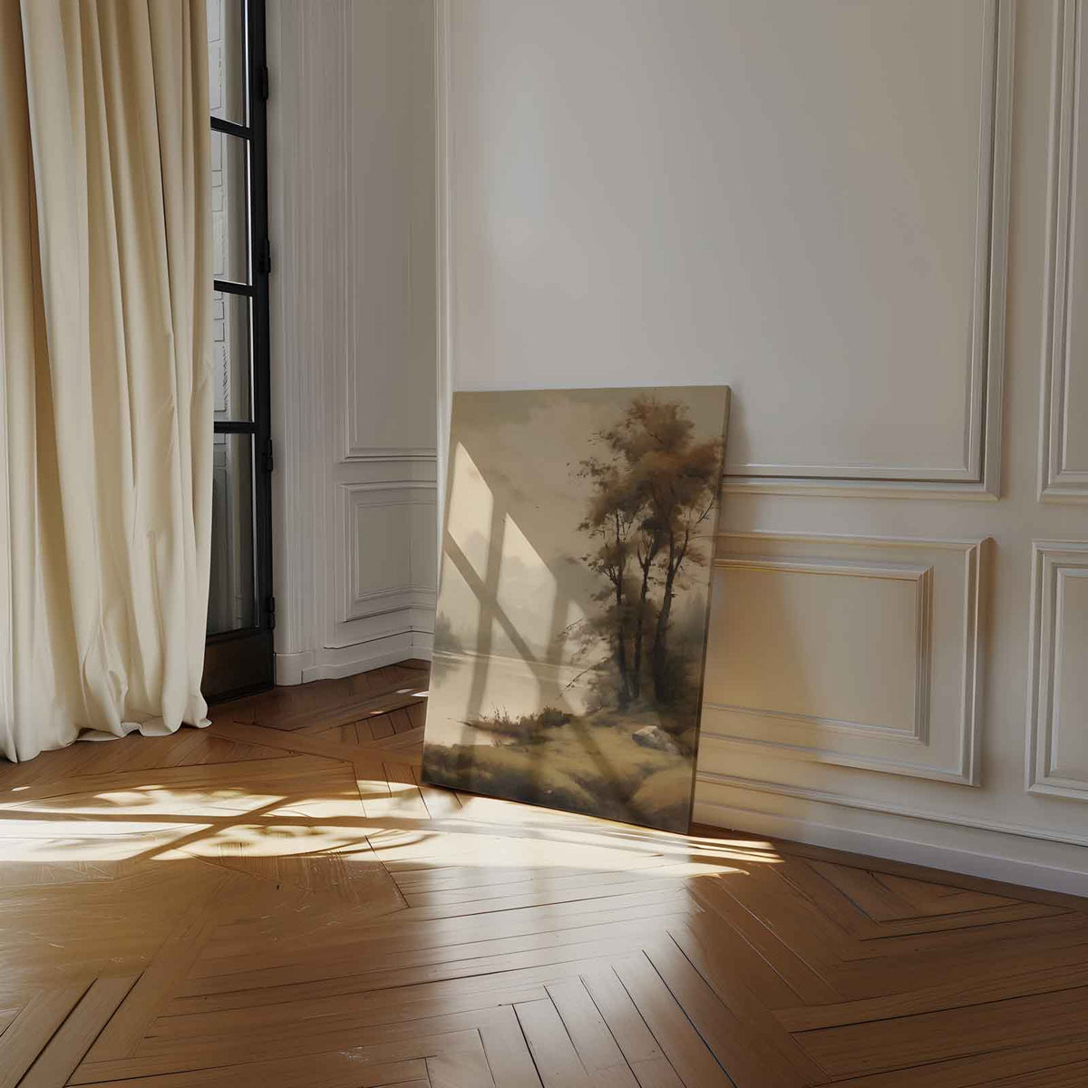 Dromerig Herfstlandschap – canvas wanddecoratie in portret formaat