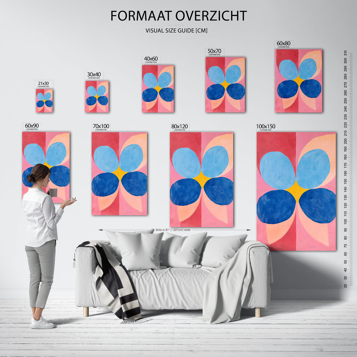 Vormen en kleuren – staande muurposter voor een modern interieur