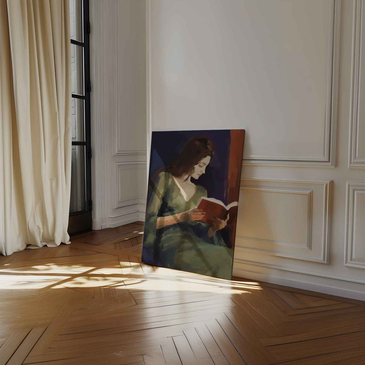 Lezend in Rust – staand kunstwerk voor modern interieur