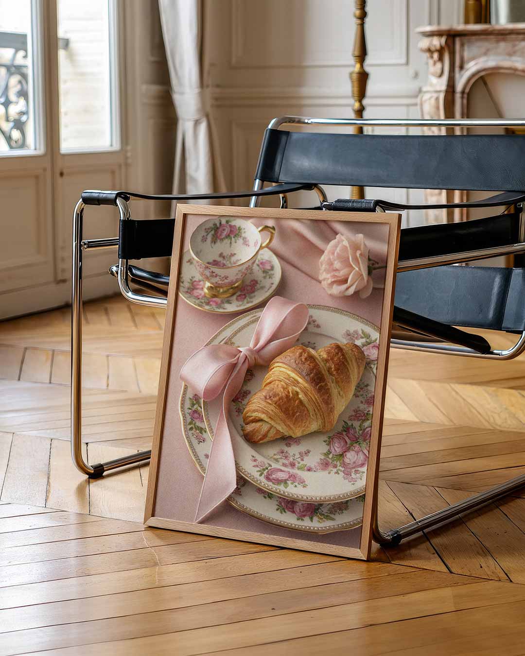 Ontbijt met Croissant – staande muurposter voor Pasen