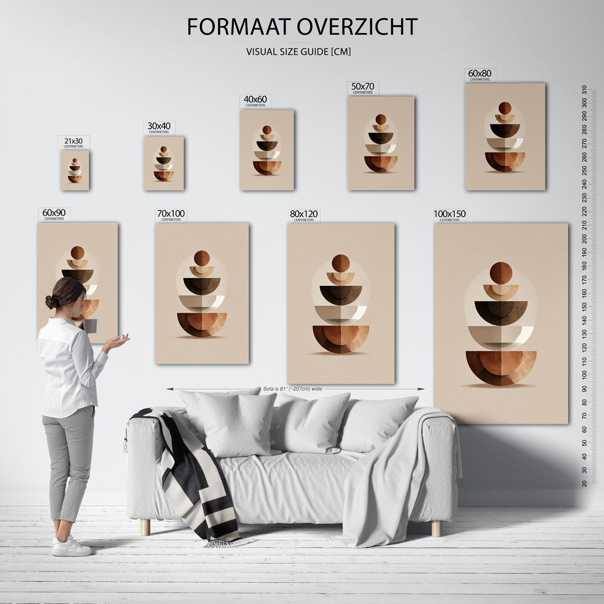 Geometrische vormen – staande muurposter met abstracte vormen