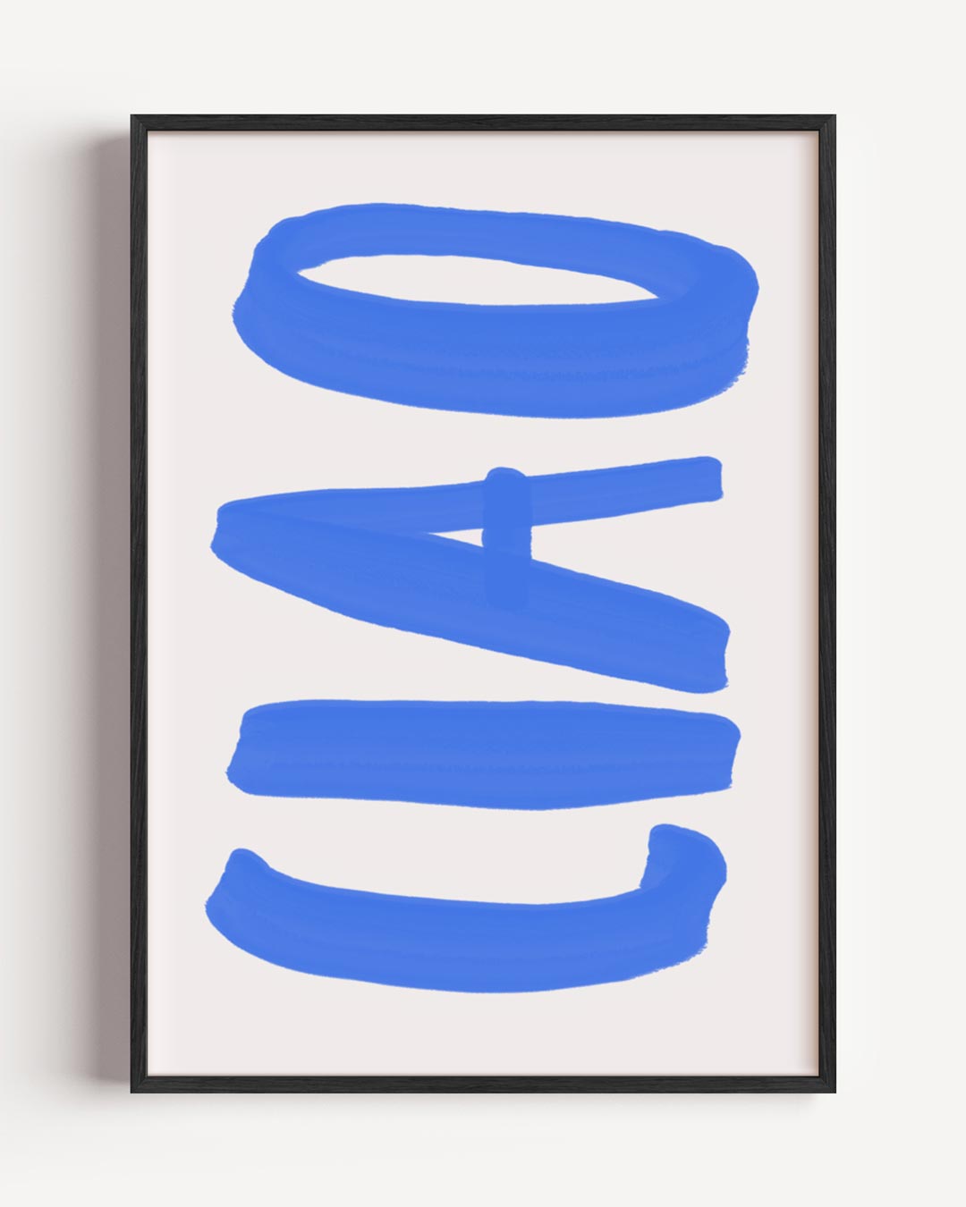 Abstracte Blauw Met Vormen – typografie portret poster als wanddecoratie