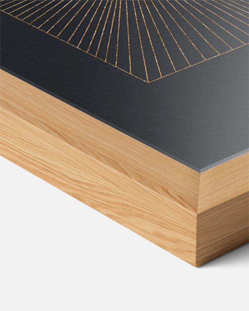 Gouden Zonnestralen – abstracte textuur poster in staand formaat