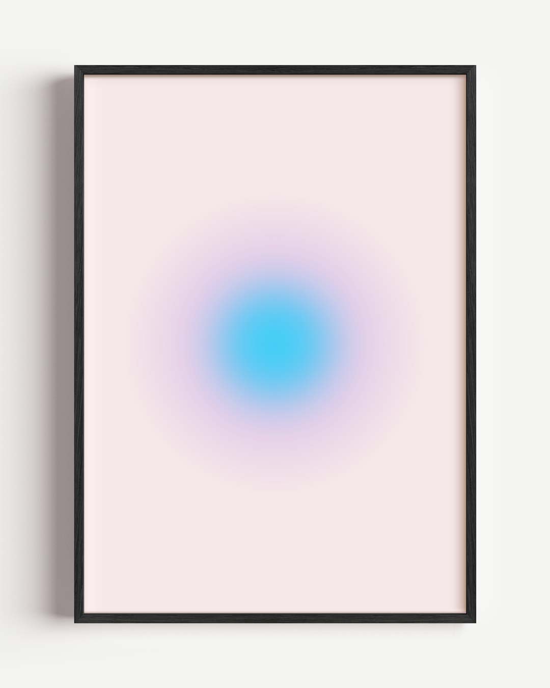 Rustgevende Blauwroze Cirkelposter – mindful portret poster als wanddecoratie