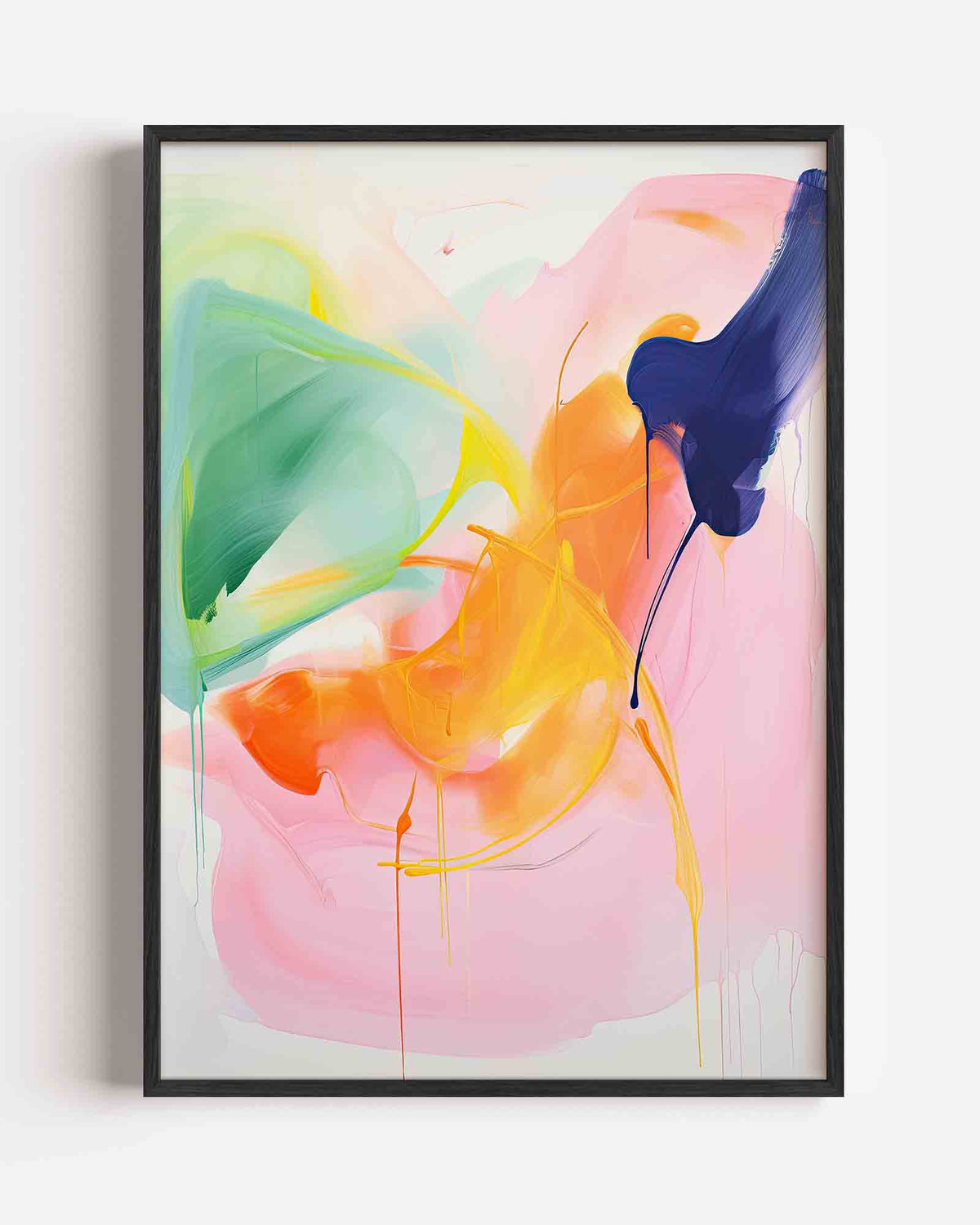 Abstracte kleurenexplosie – kleurrijke illustratie portret poster als wanddecoratie