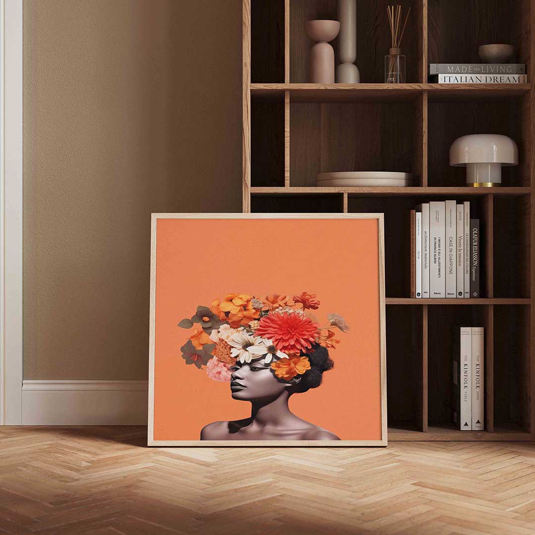 Bloemenhoofd – portret poster in vierkant formaat